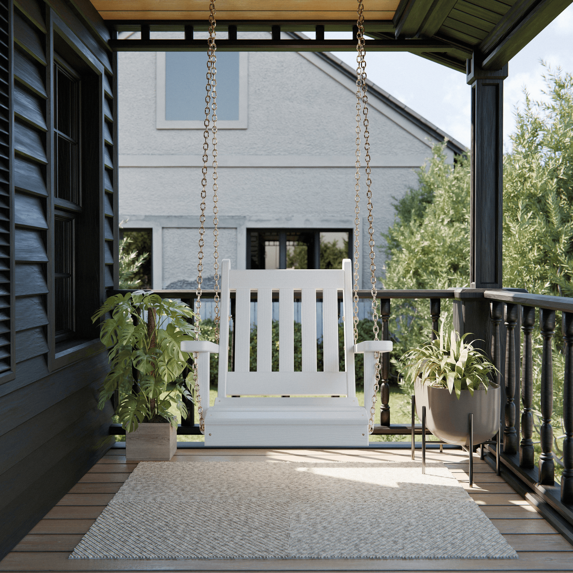 Keystone Amish Co. Franklin Swing Chair, Carribean Blue