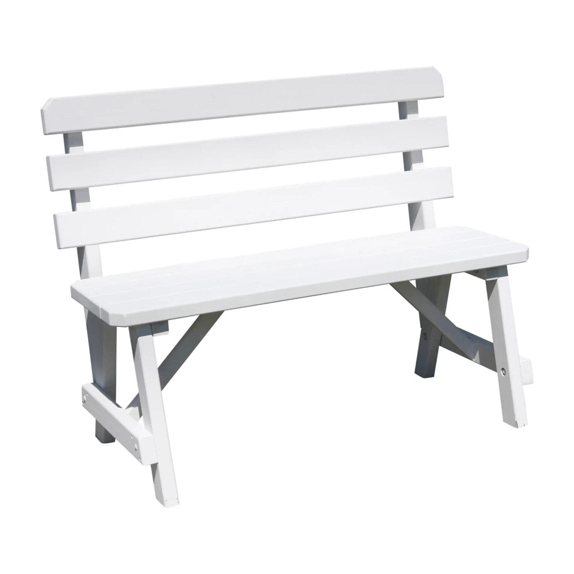 Keystone Amish Co. Traditional Wooden Backed Outdoor Bench