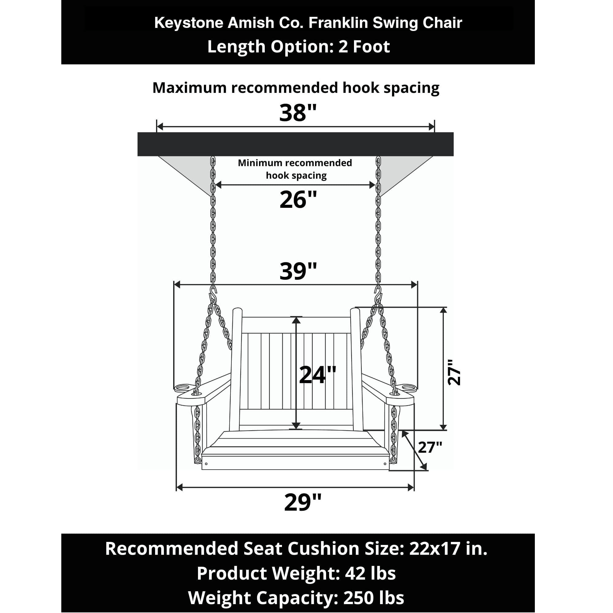 Keystone Amish Co. Franklin Swing Chair, Carribean Blue