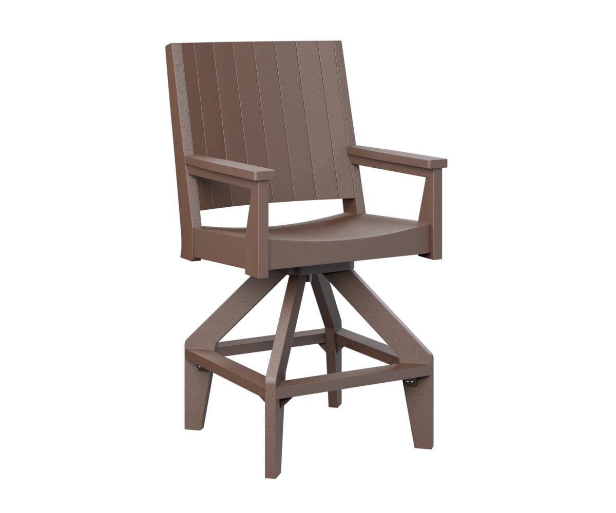 Berlin Gardens Mayhew Outdoor Poly Lumber Chat Swivel Bar Chair
