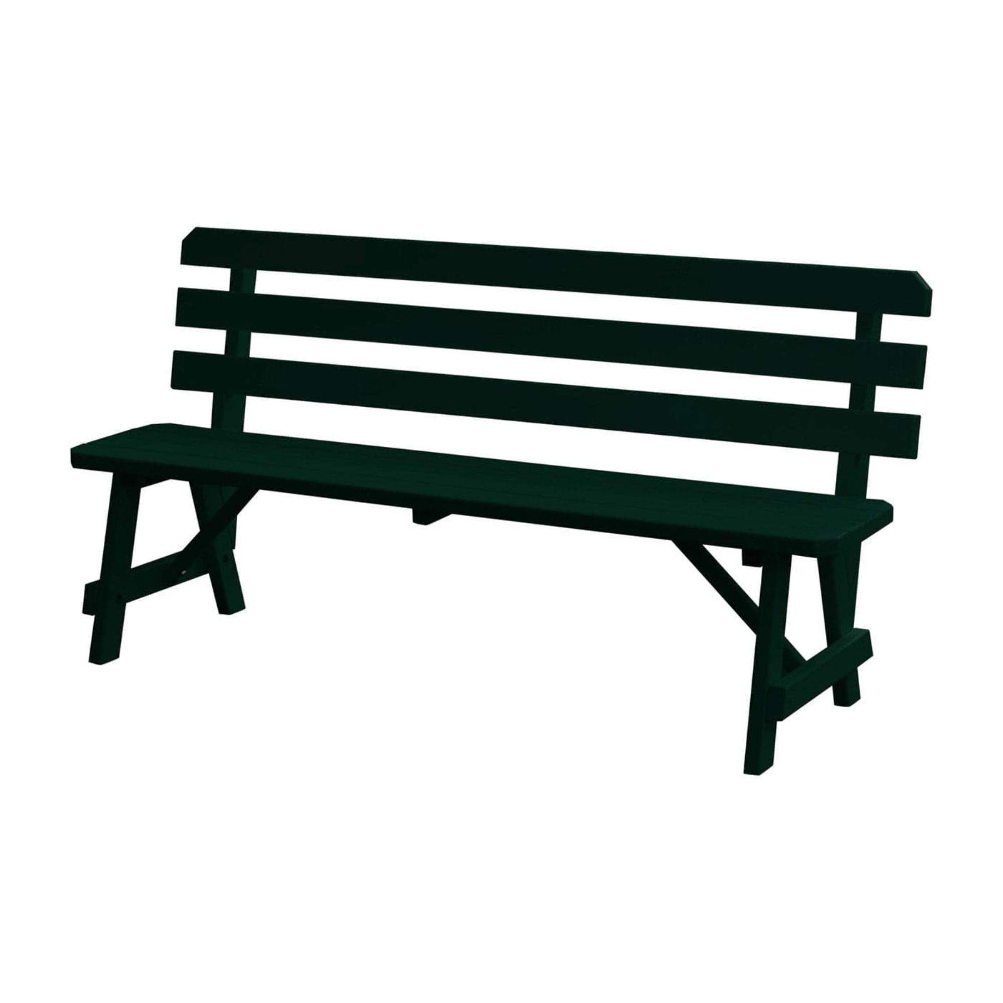 Keystone Amish Co. Traditional Wooden Backed Outdoor Bench
