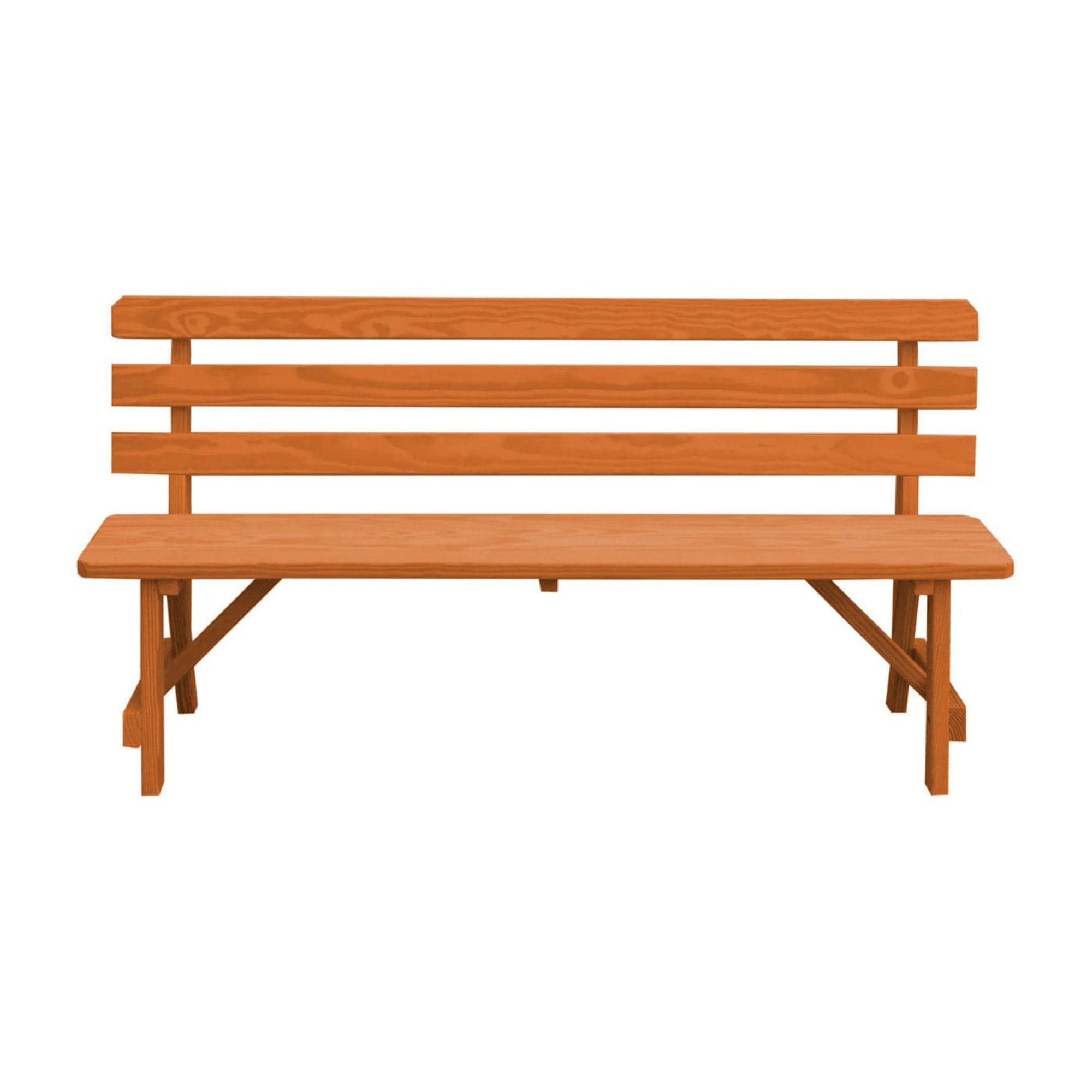 Keystone Amish Co. Traditional Wooden Backed Outdoor Bench