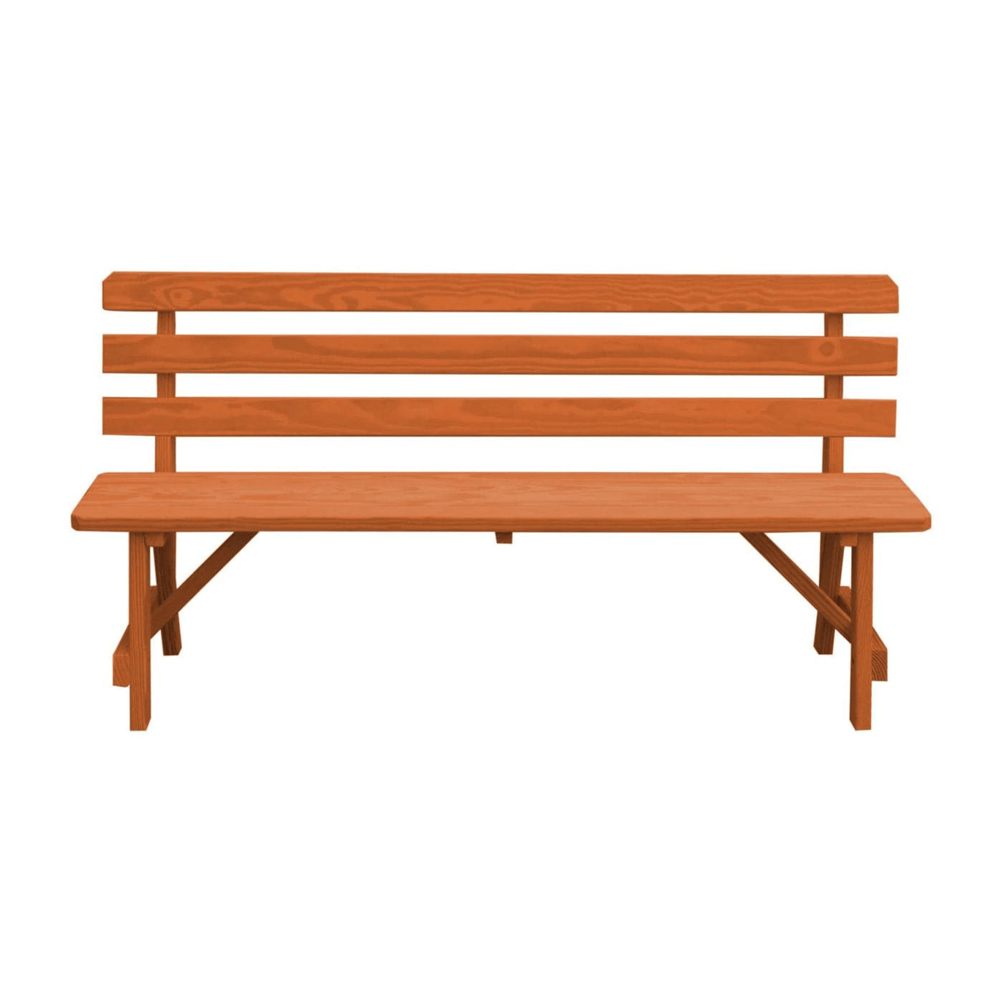 Keystone Amish Co. Traditional Wooden Backed Outdoor Bench