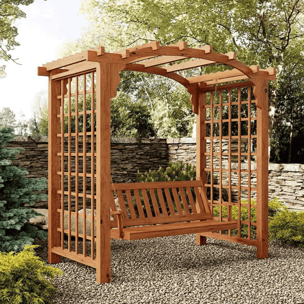 Heritage Lawncraft Georgetown Cedar Garden Arbor with Swing
