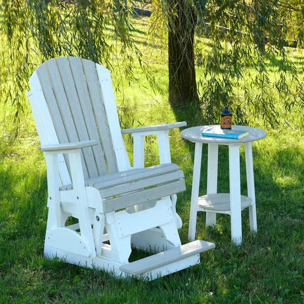 2ft Adirondack Poly Balcony Glider in Birch and White