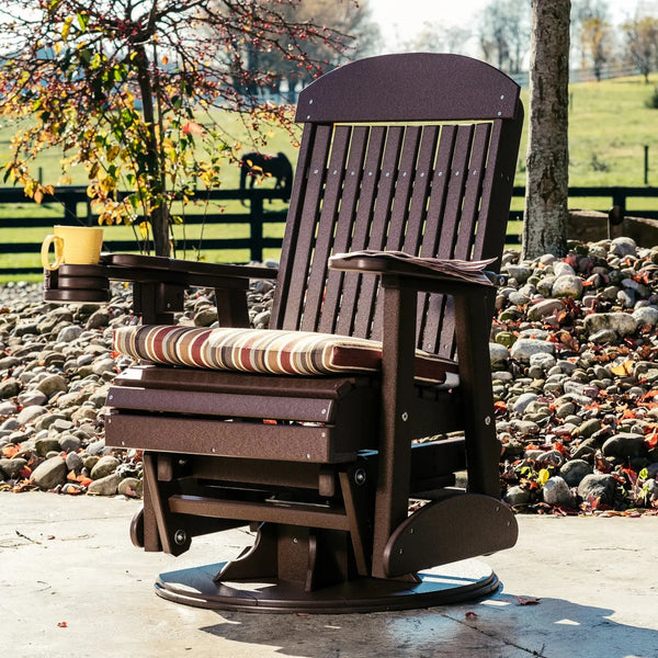 2 Foot Swivel Poly Glider in Chestnut Brown