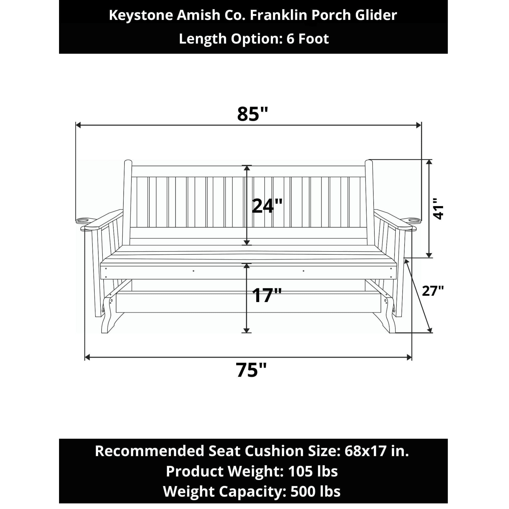 Keystone Amish Co. Franklin Porch Glider