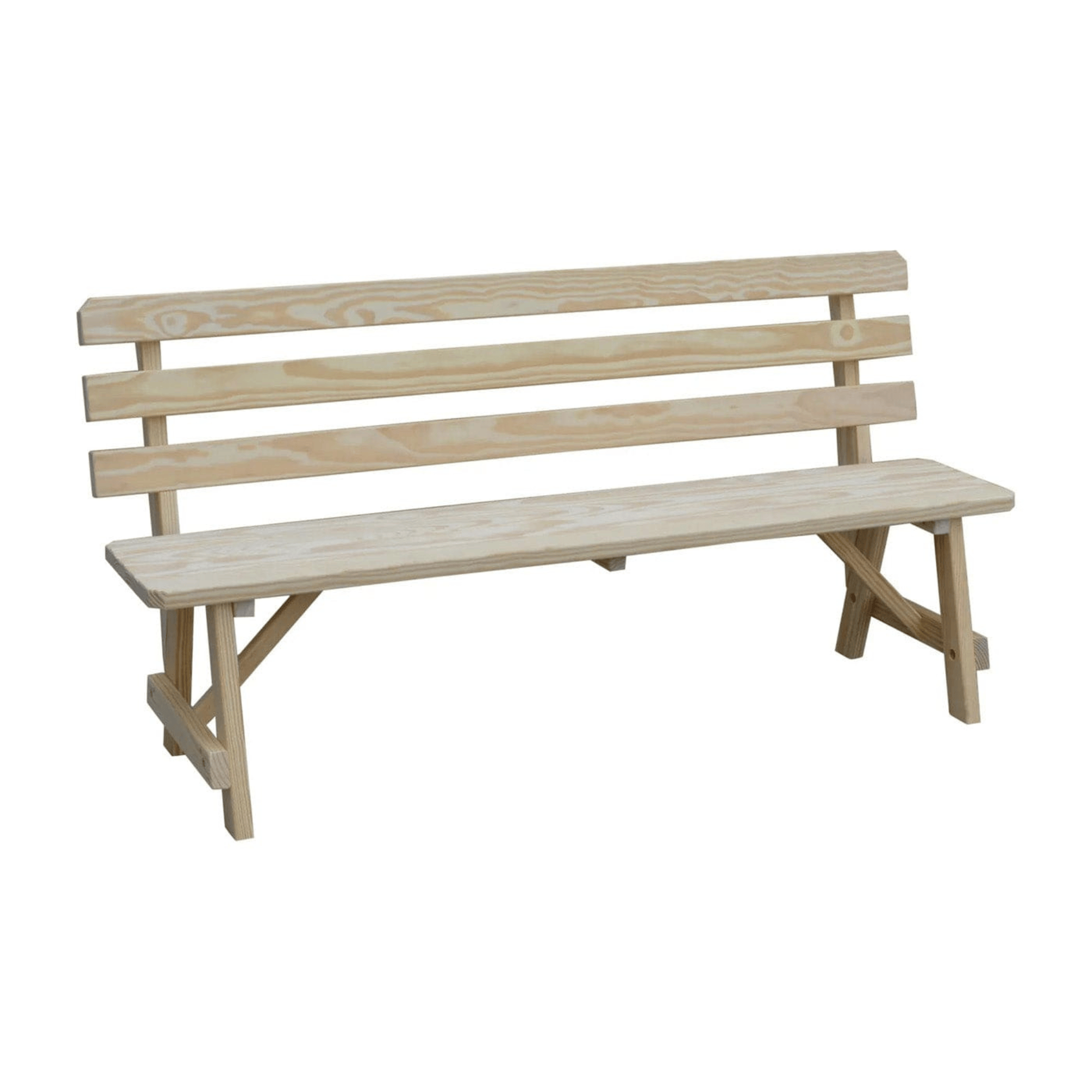 Keystone Amish Co. Traditional Wooden Backed Outdoor Bench