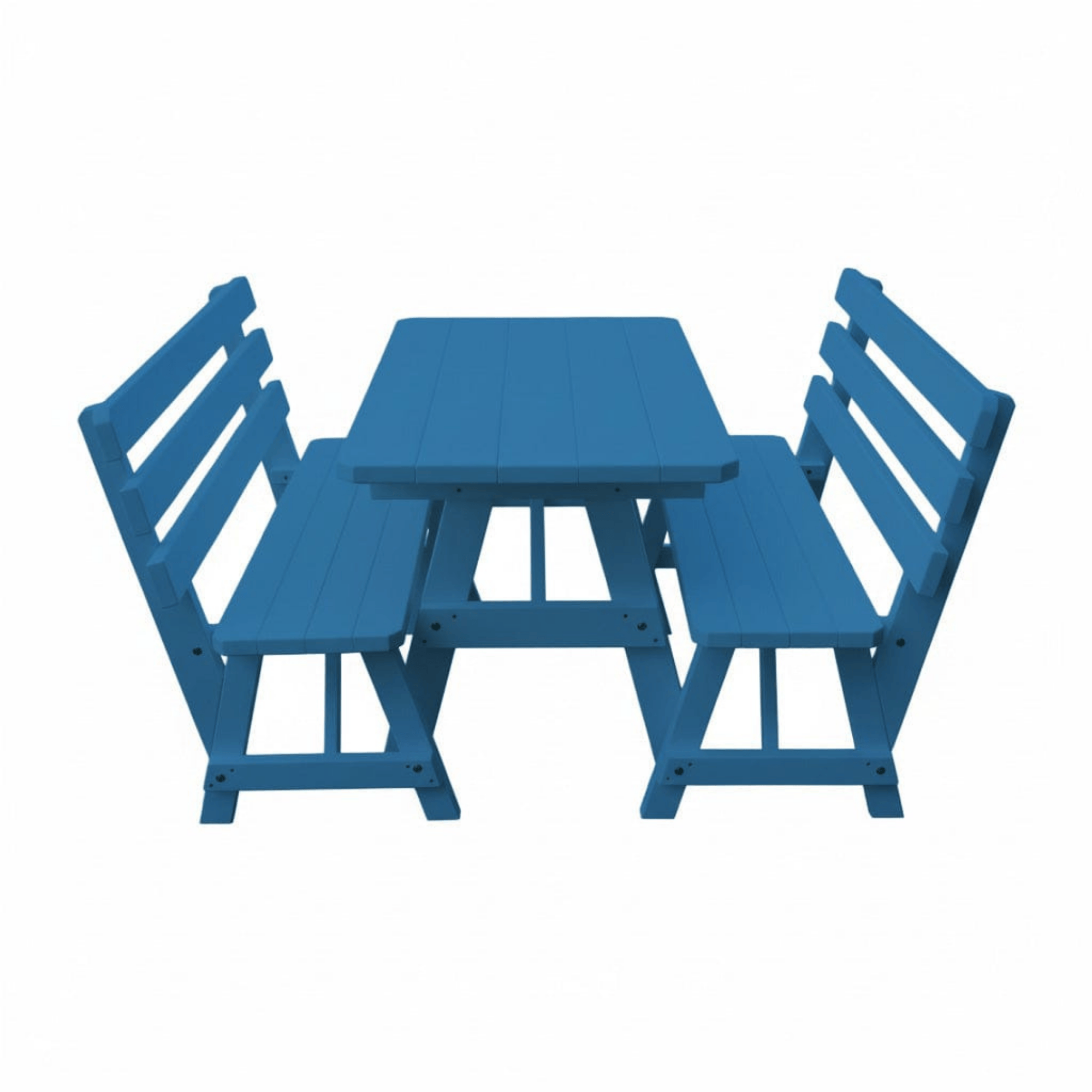 Keystone Amish Co. Wooden Outdoor Dining Set with 2 Backed Benches