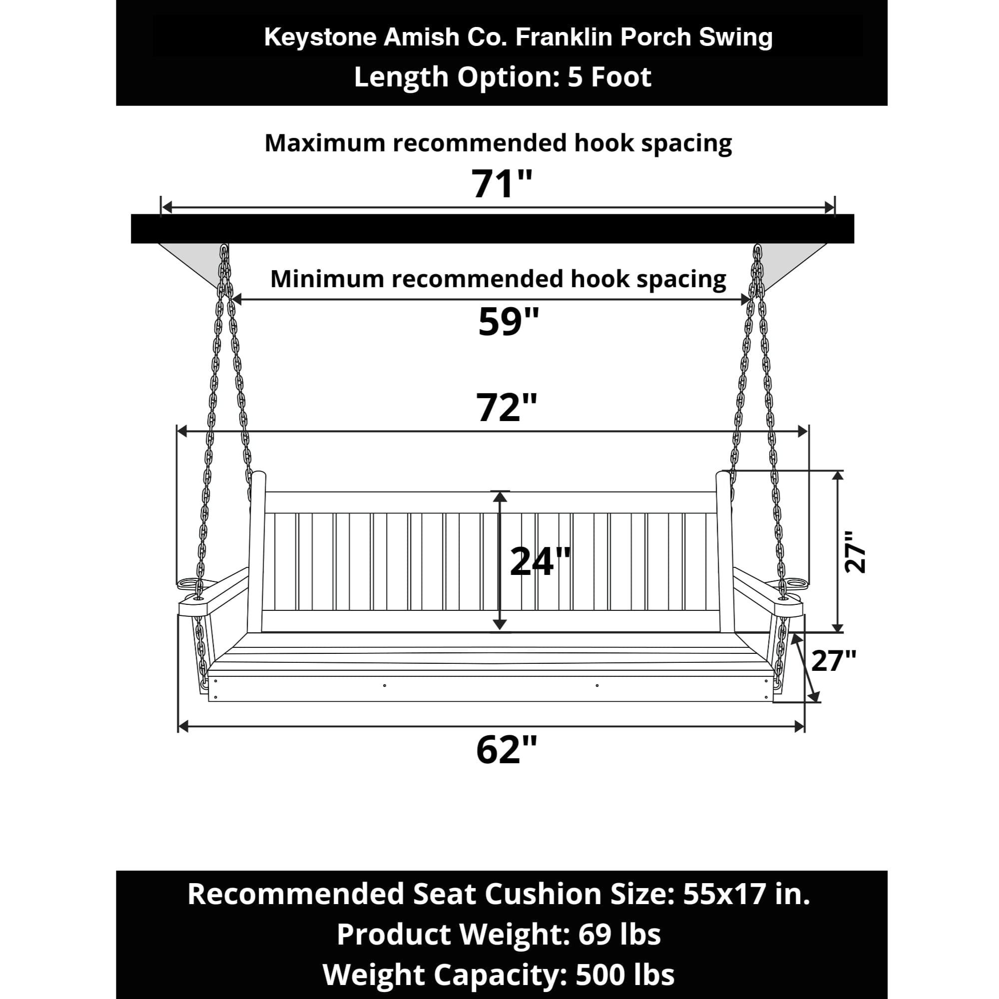 Keystone Amish Co. Franklin Porch Swing