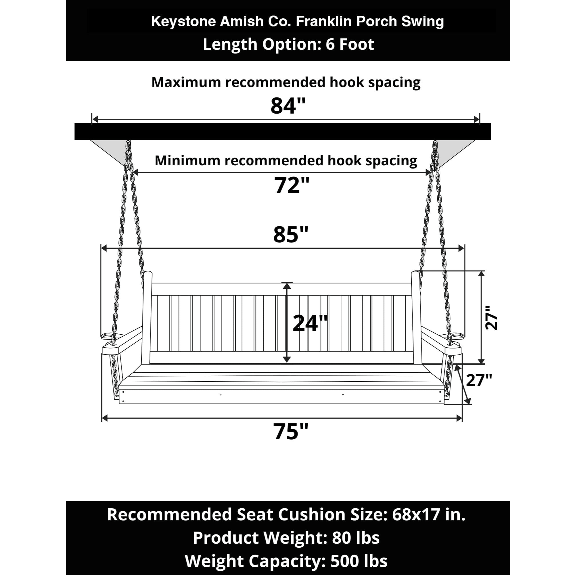 Keystone Amish Co. Franklin Porch Swing