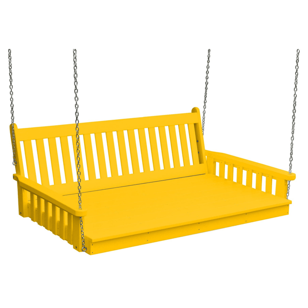 Keystone Amish Co. 4 Foot Franklin Recycled Plastic Swing Bed, Lemon Yellow
