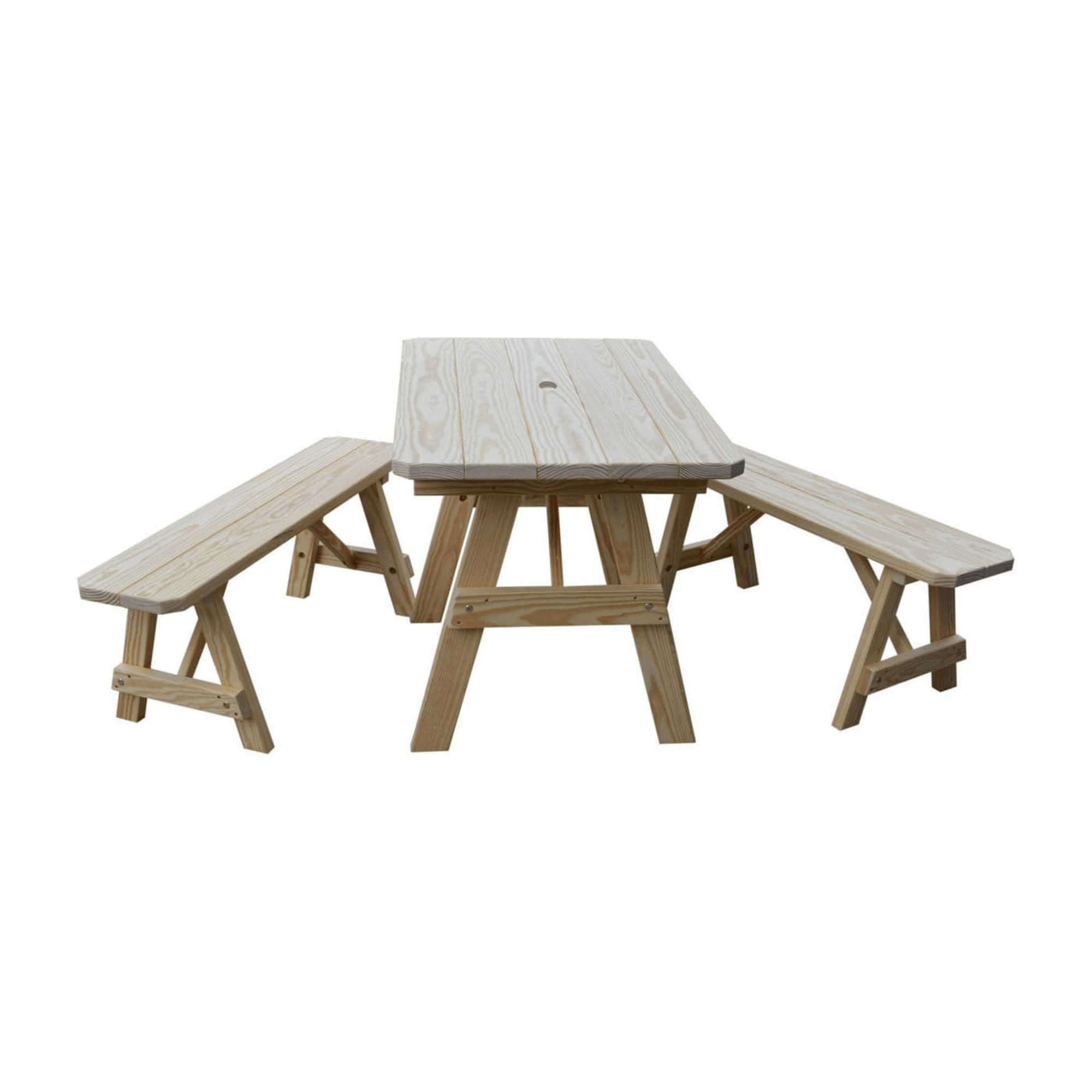 Keystone Amish Co. Pine Traditional Outdoor Dining Set with Benches