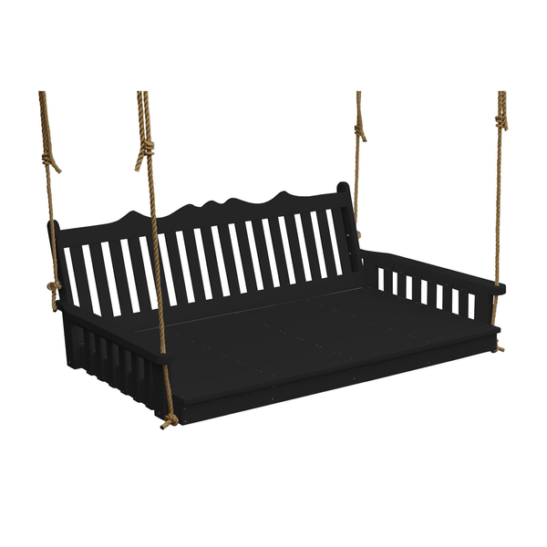 Keystone Amish Co. 6 Foot York Recycled Plastic Swing Bed, Black