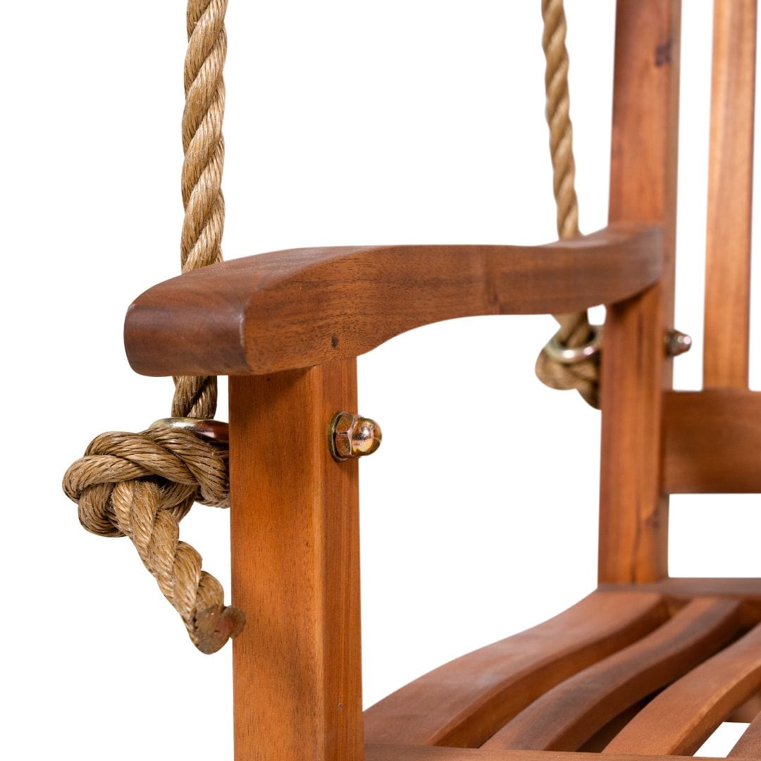 East Green Hayden Porch Swing with Cushion Detail Shot of Hardware