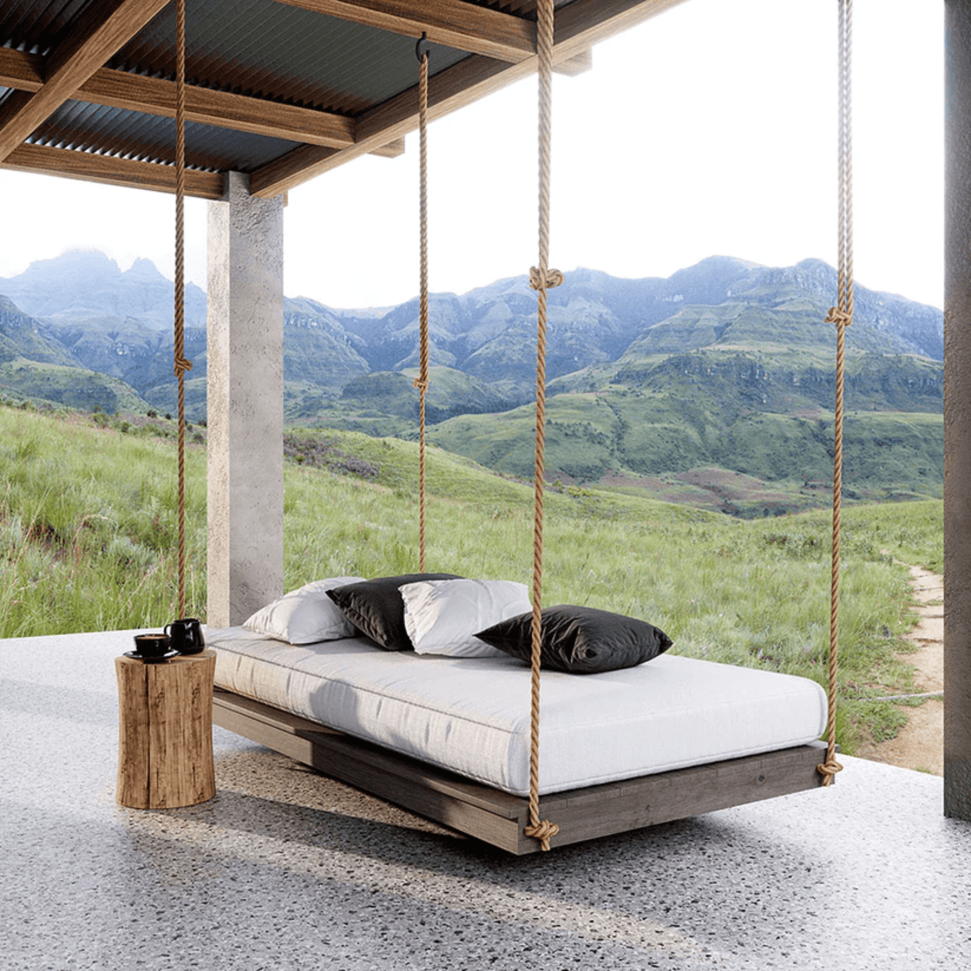 Keystone Amish Co. Laguna Twin Red Cedar Daybed Swing With Ropes