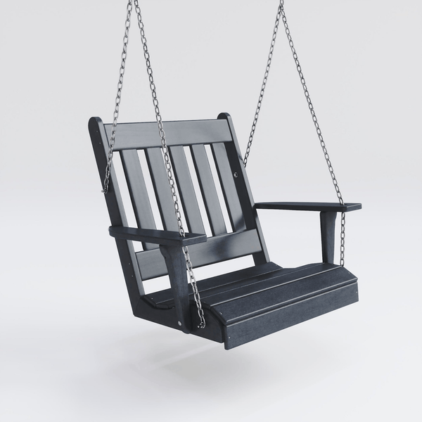 Keystone Amish Co. Franklin English Recycled Plastic Swing Chair, Black