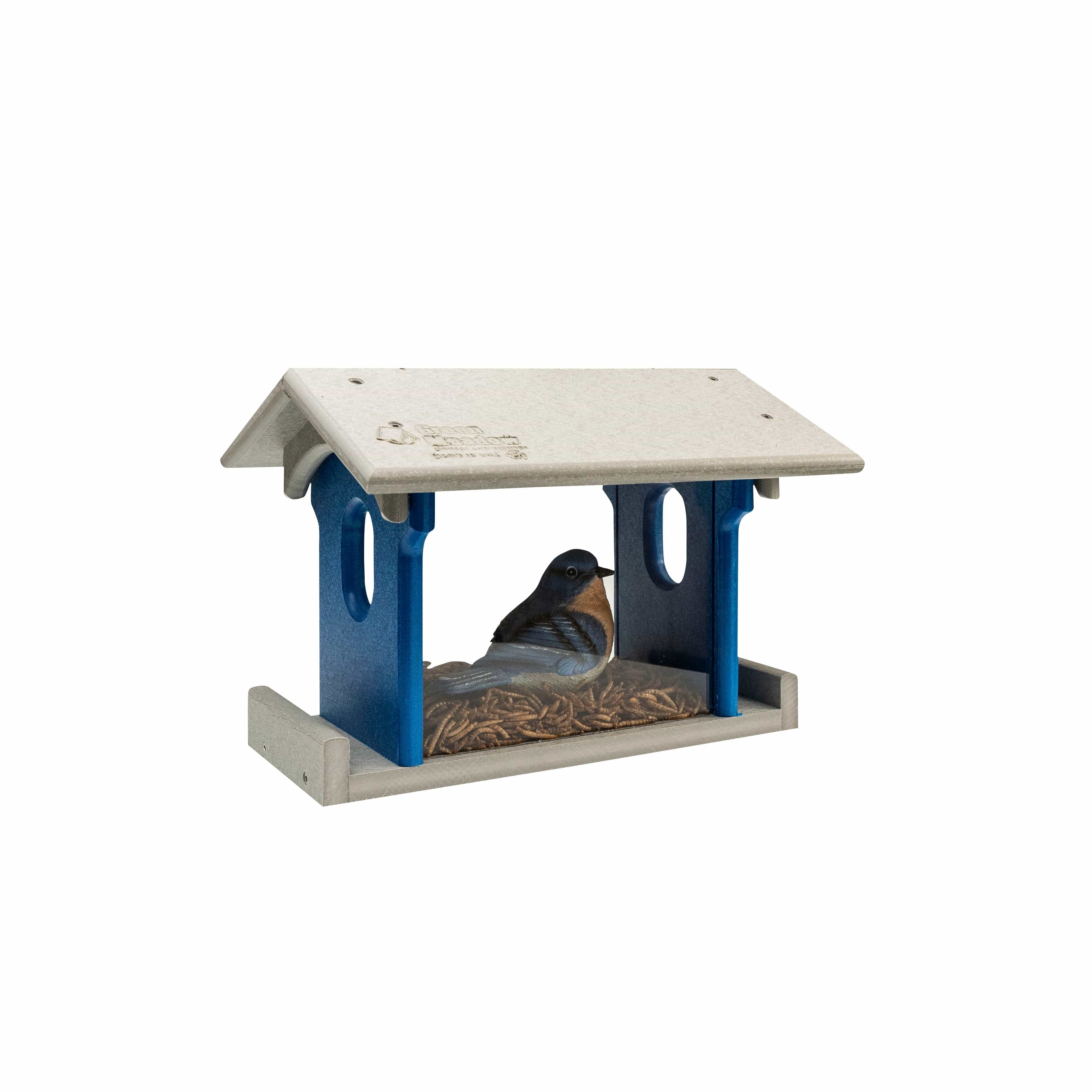 Stratton Field Poly Lumber Hanging or Post-Mount Bluebird Mealworm Feeder
