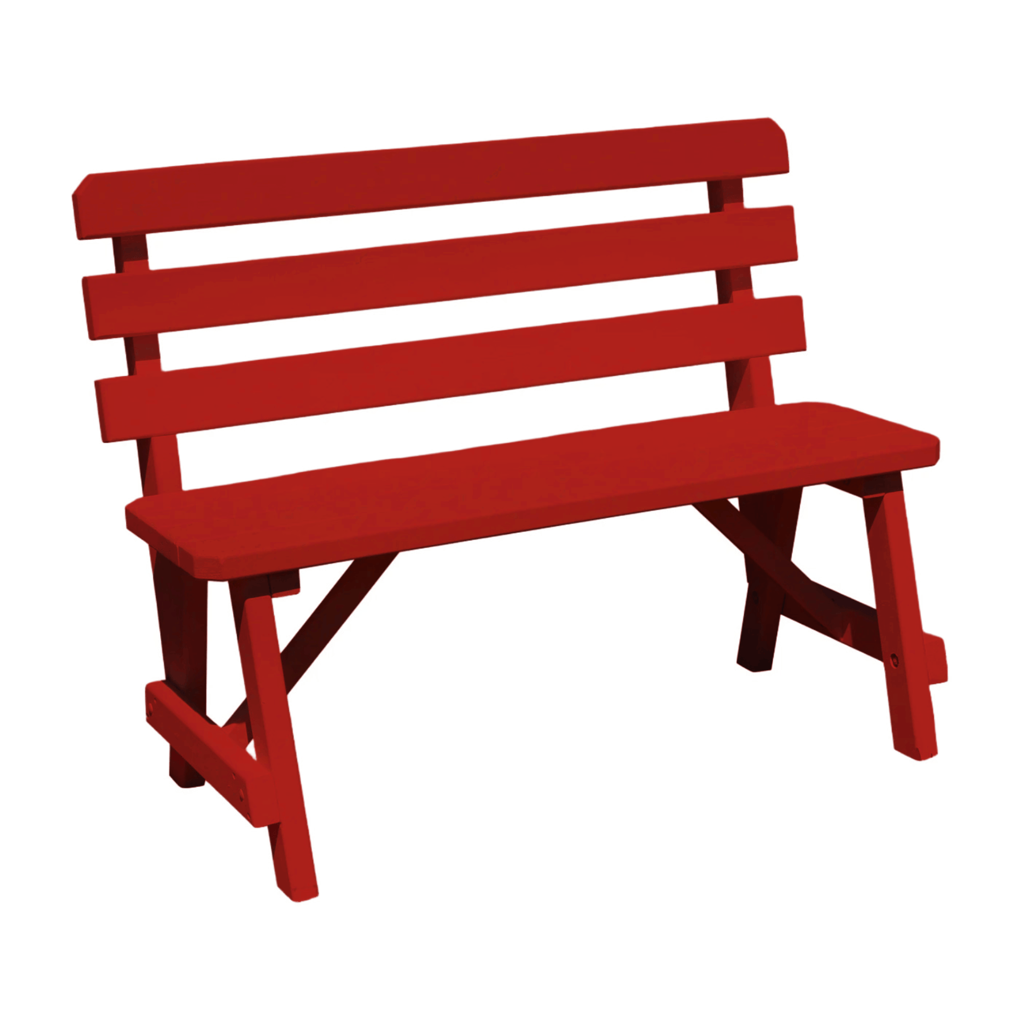 Keystone Amish Co. Traditional Wooden Backed Outdoor Bench