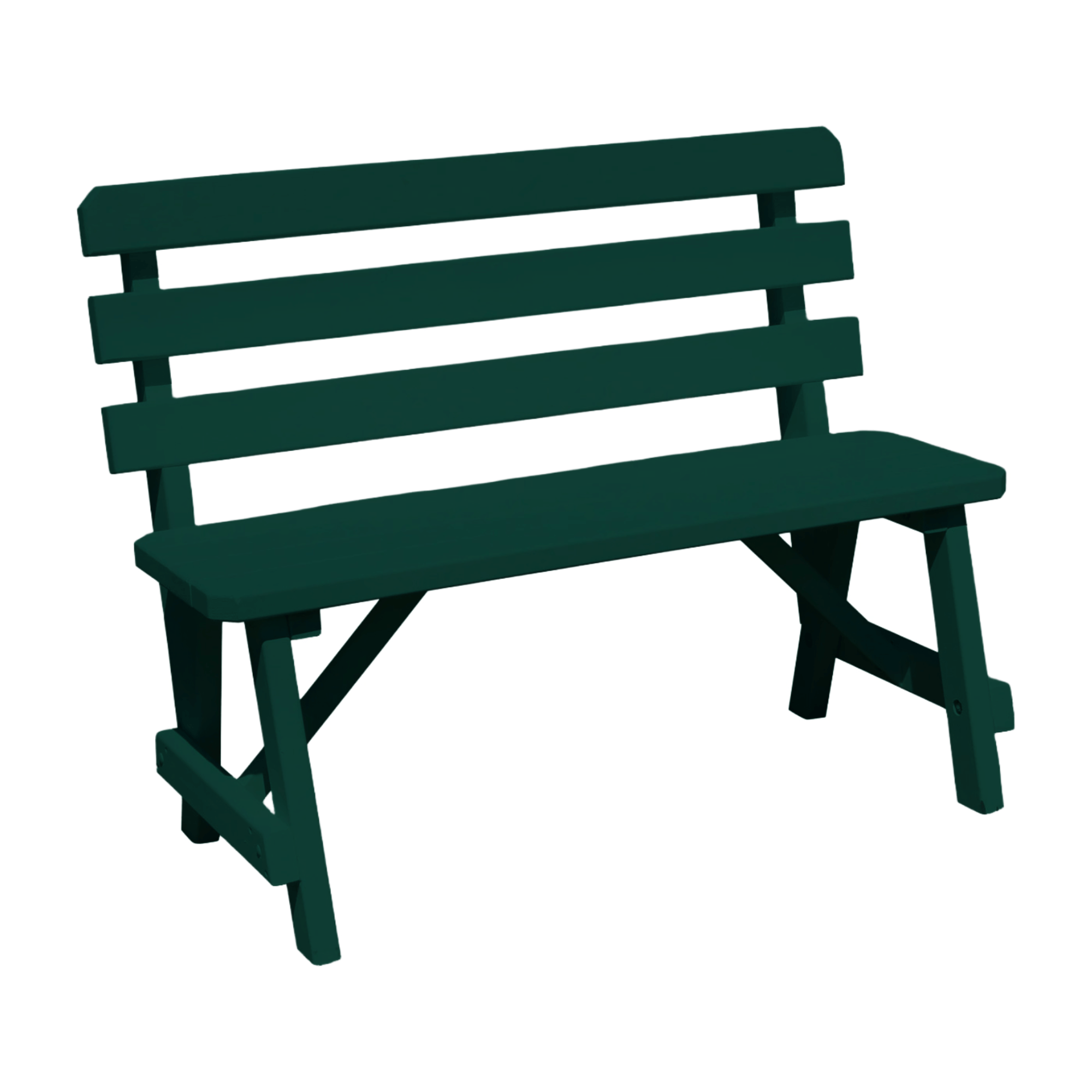 Keystone Amish Co. Traditional Wooden Backed Outdoor Bench