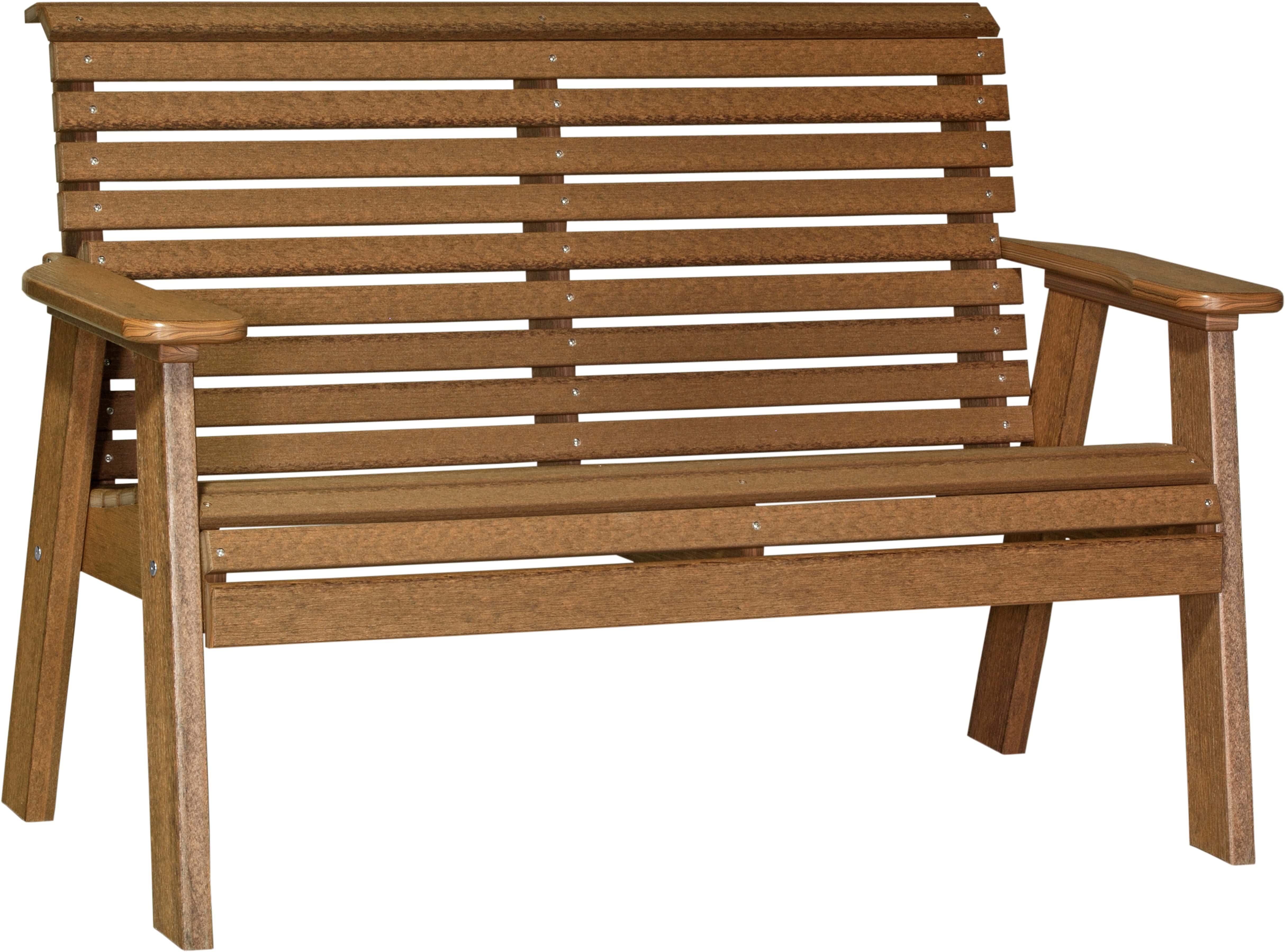 LuxCraft Poly Composite 4-Foot Rollback Outdoor Bench