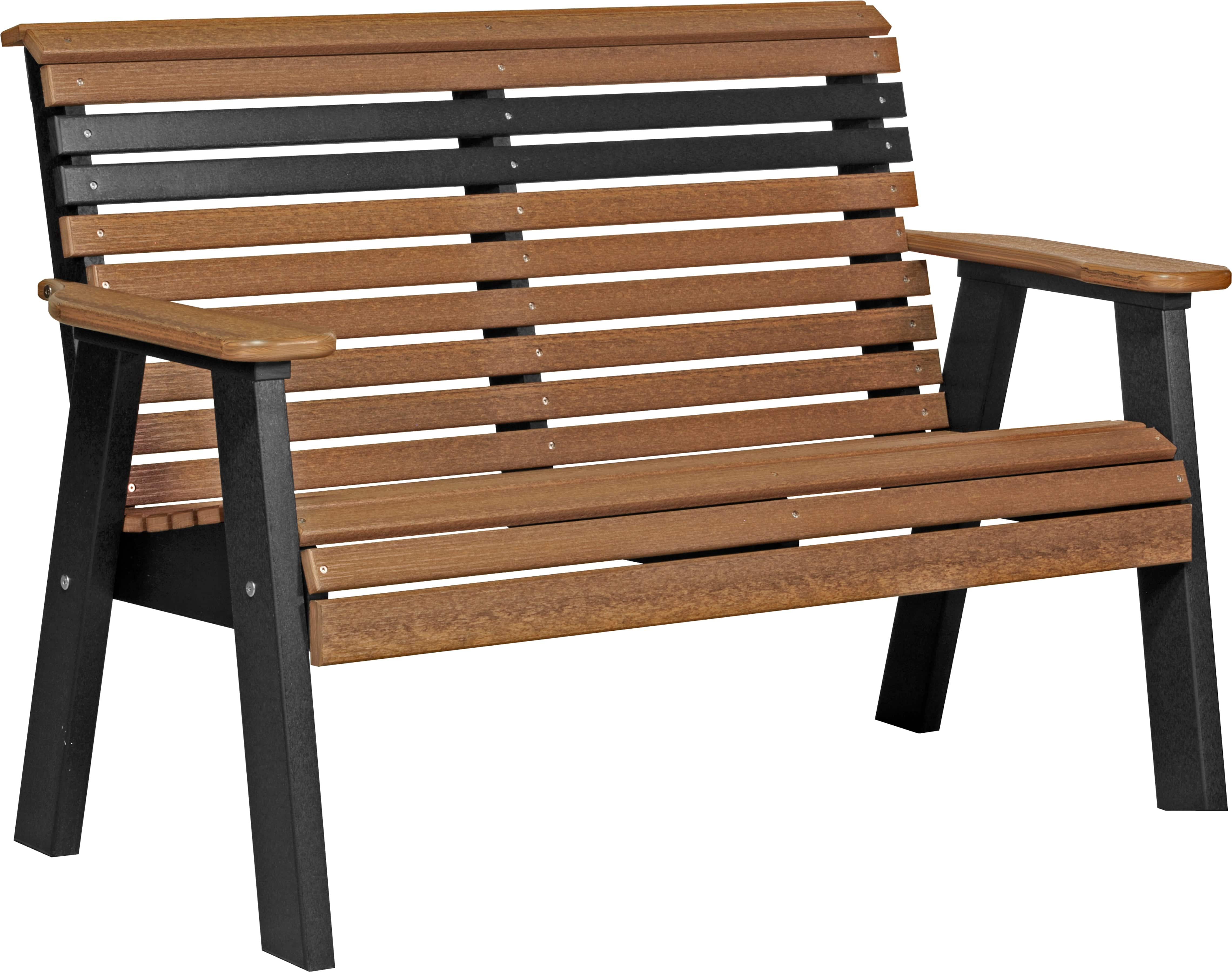 LuxCraft Poly Composite 4-Foot Rollback Outdoor Bench