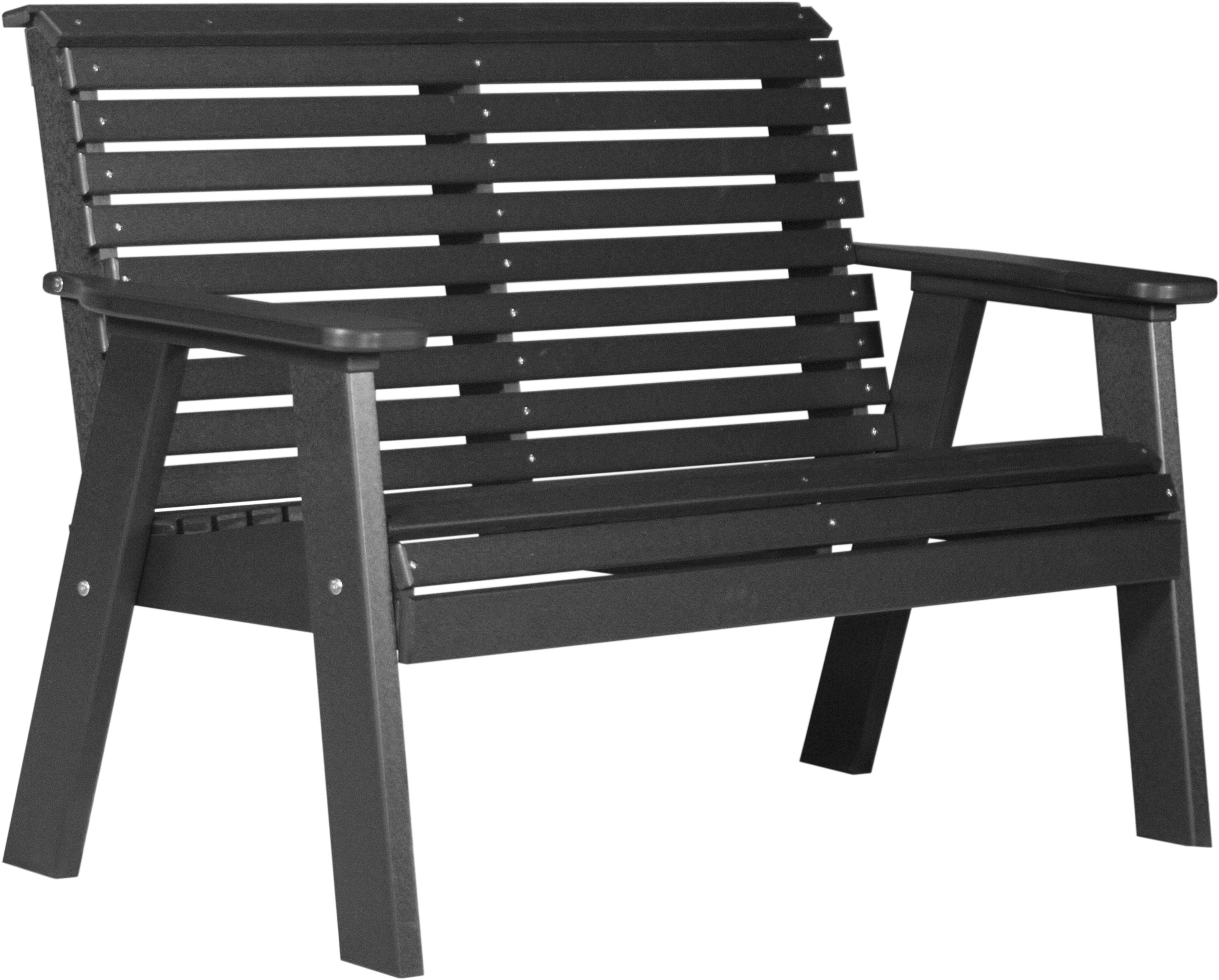 LuxCraft Poly Composite 4-Foot Rollback Outdoor Bench