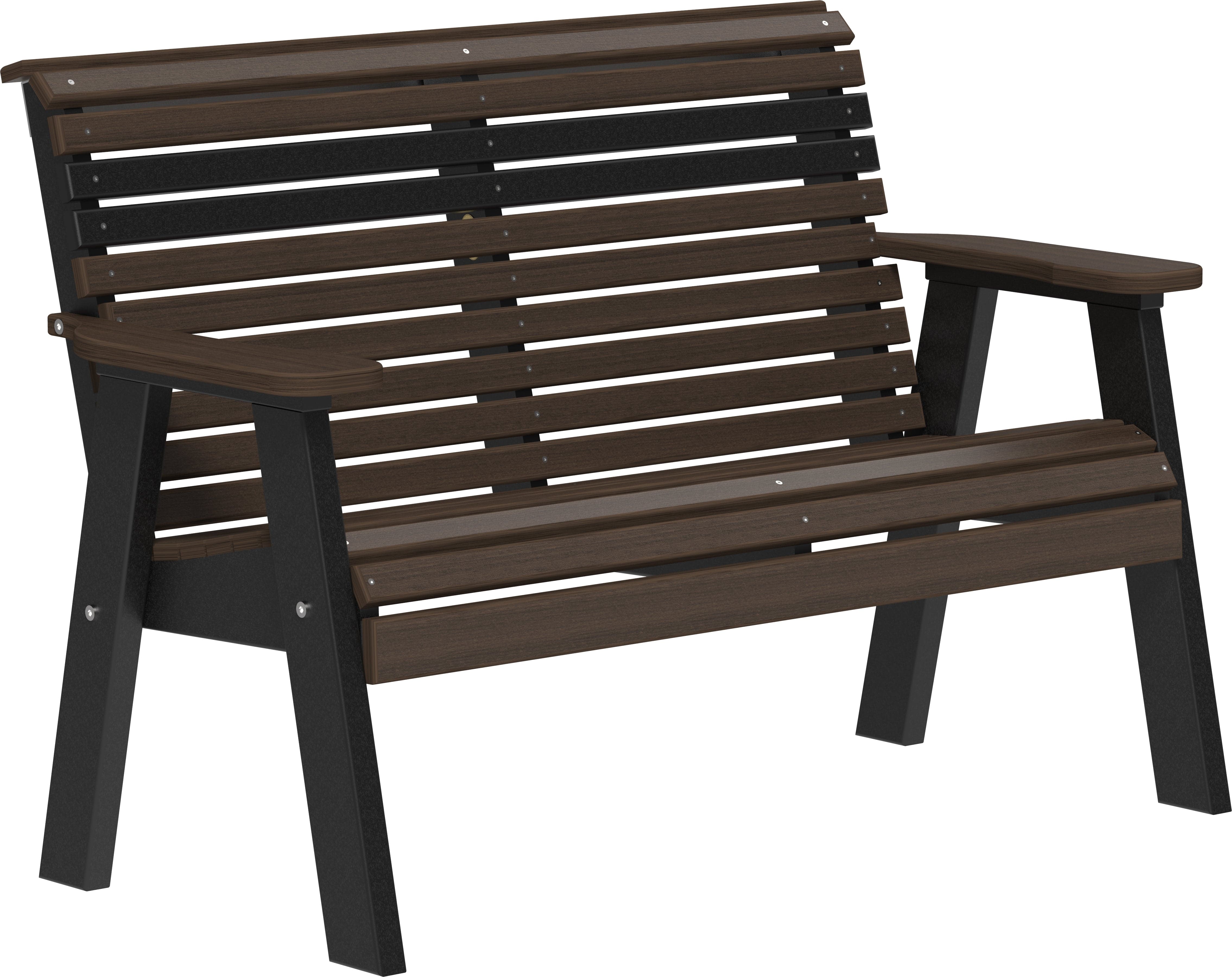 LuxCraft Poly Composite 4-Foot Rollback Outdoor Bench