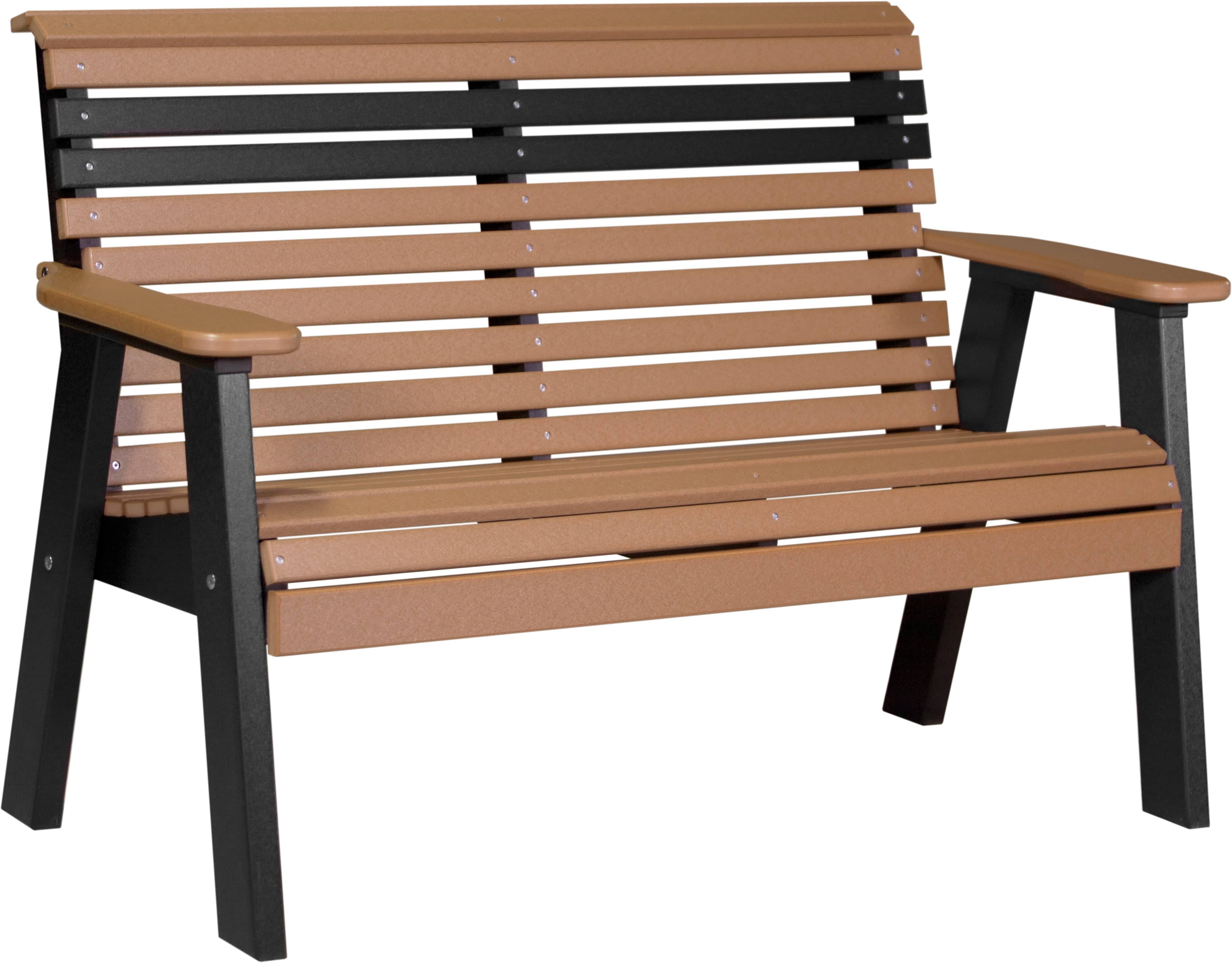 LuxCraft Poly Composite 4-Foot Rollback Outdoor Bench