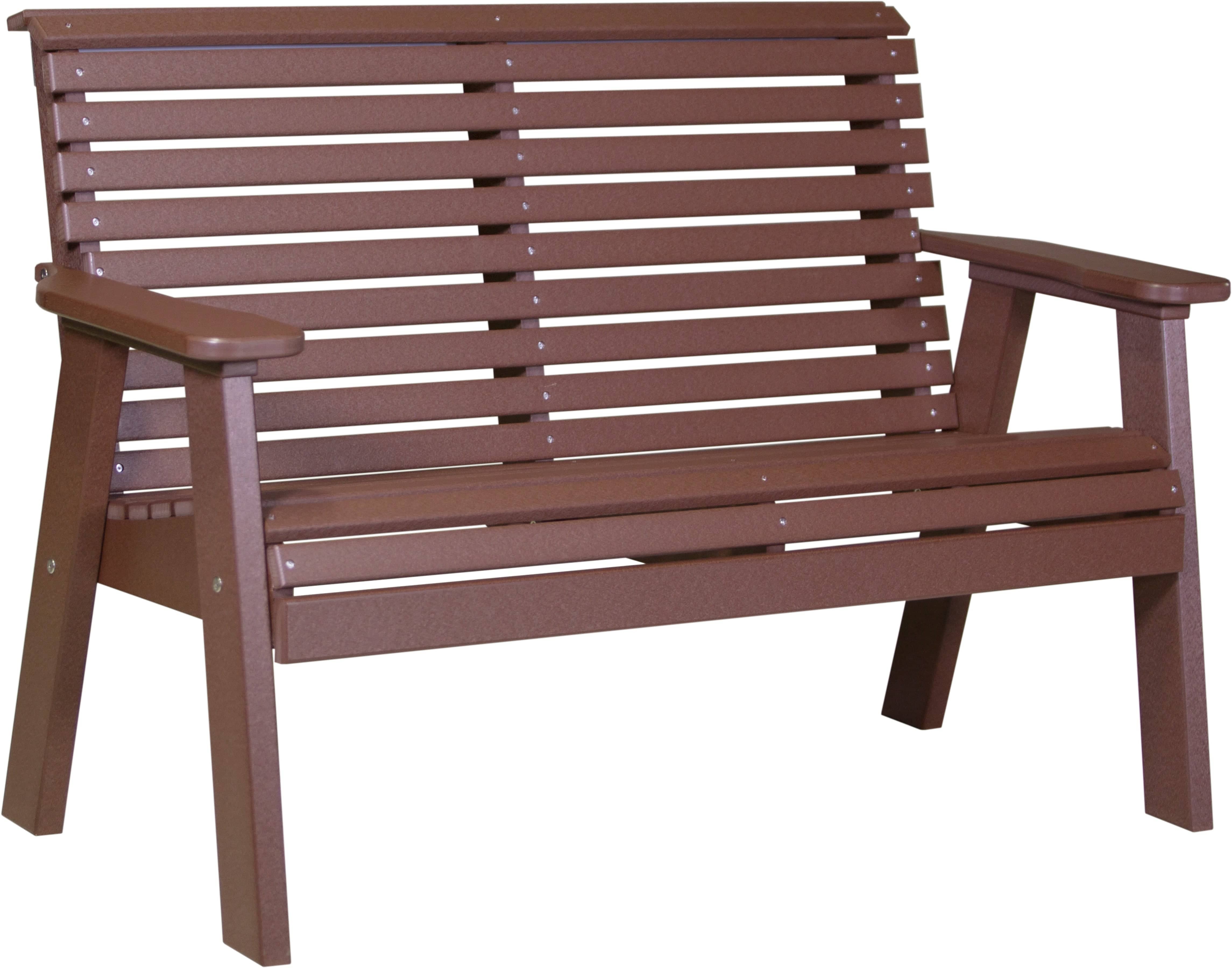 LuxCraft Poly Composite 4-Foot Rollback Outdoor Bench
