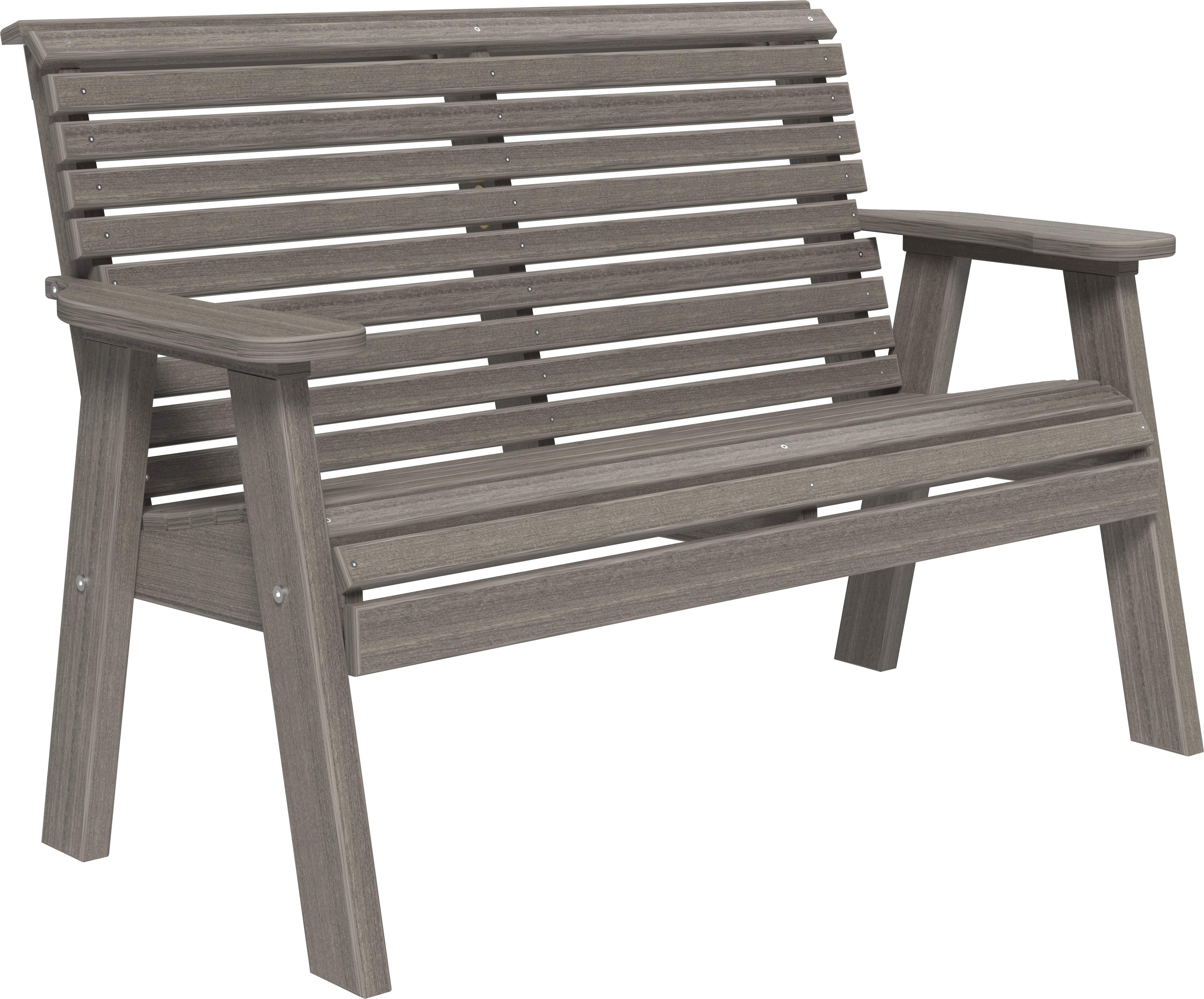 LuxCraft Poly Composite 4-Foot Rollback Outdoor Bench