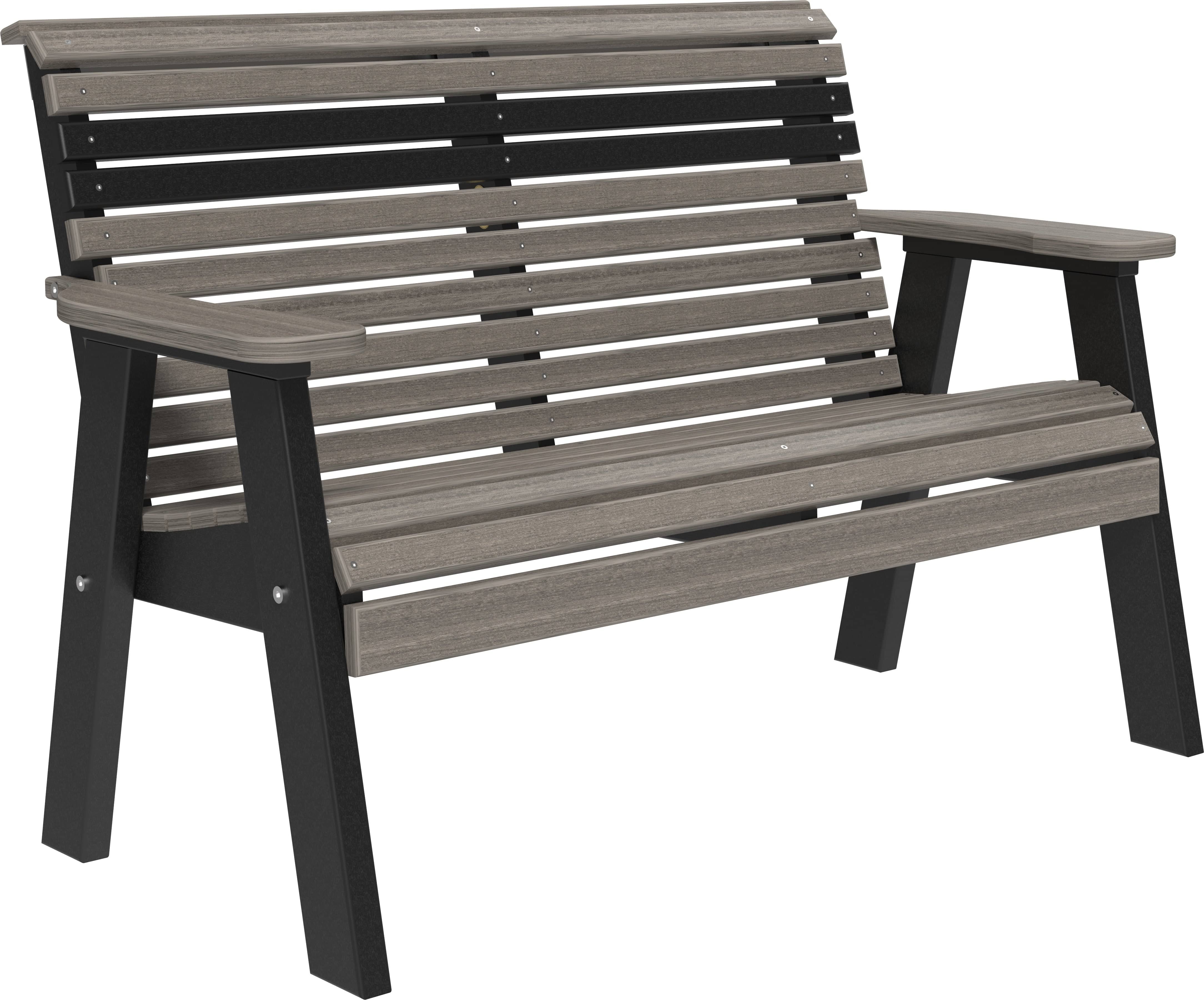 LuxCraft Poly Composite 4-Foot Rollback Outdoor Bench