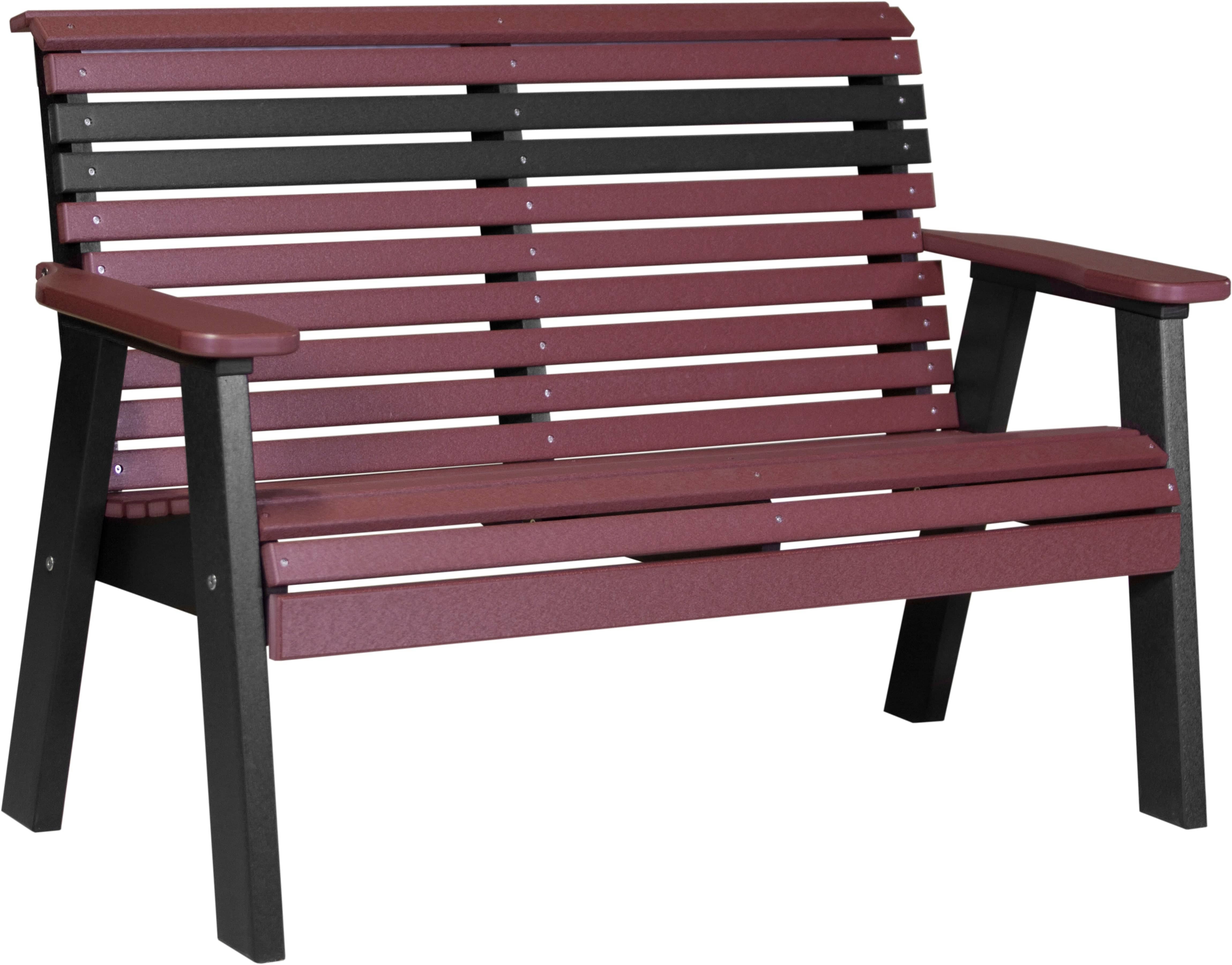 LuxCraft Poly Composite 4-Foot Rollback Outdoor Bench