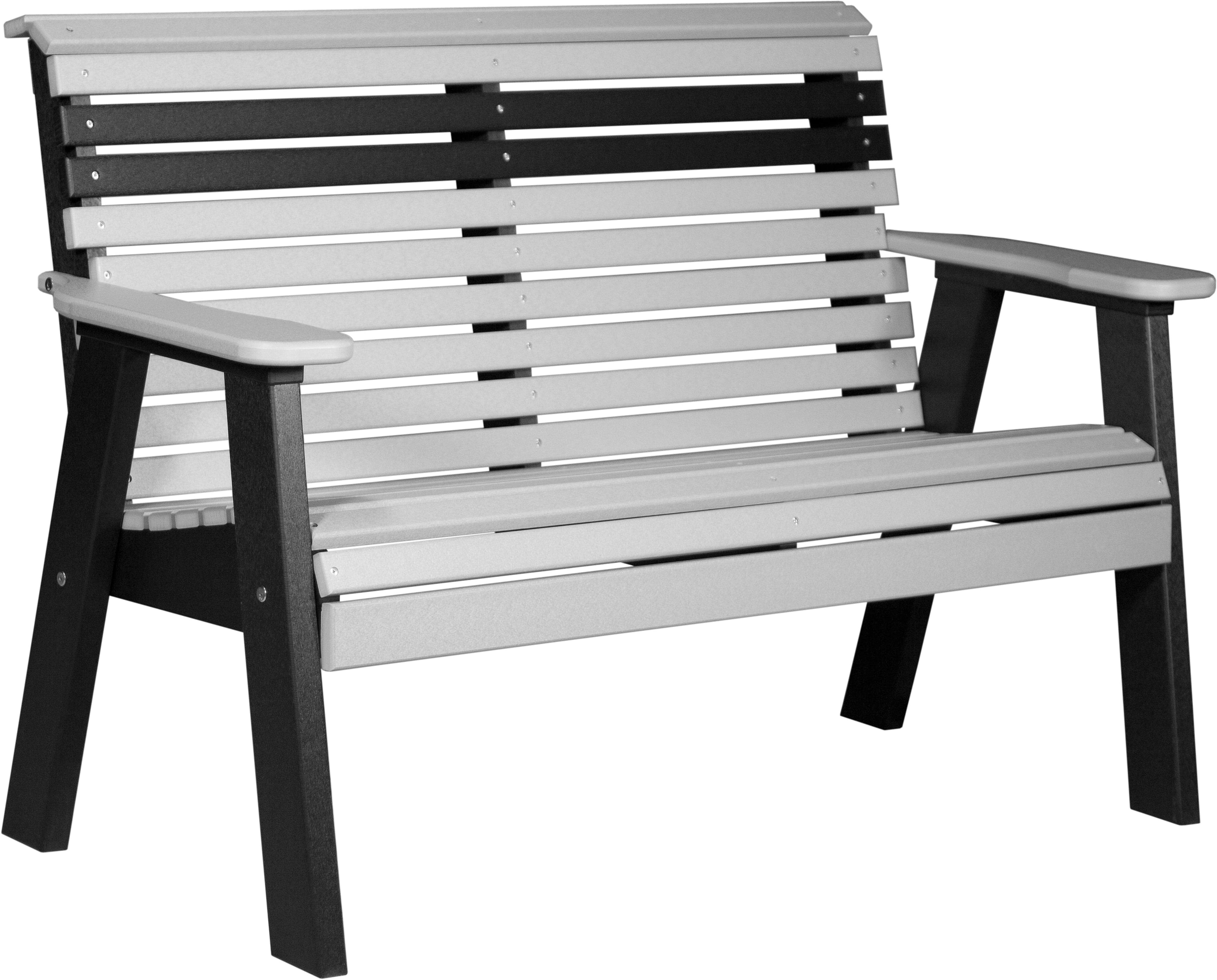 LuxCraft Poly Composite 4-Foot Rollback Outdoor Bench