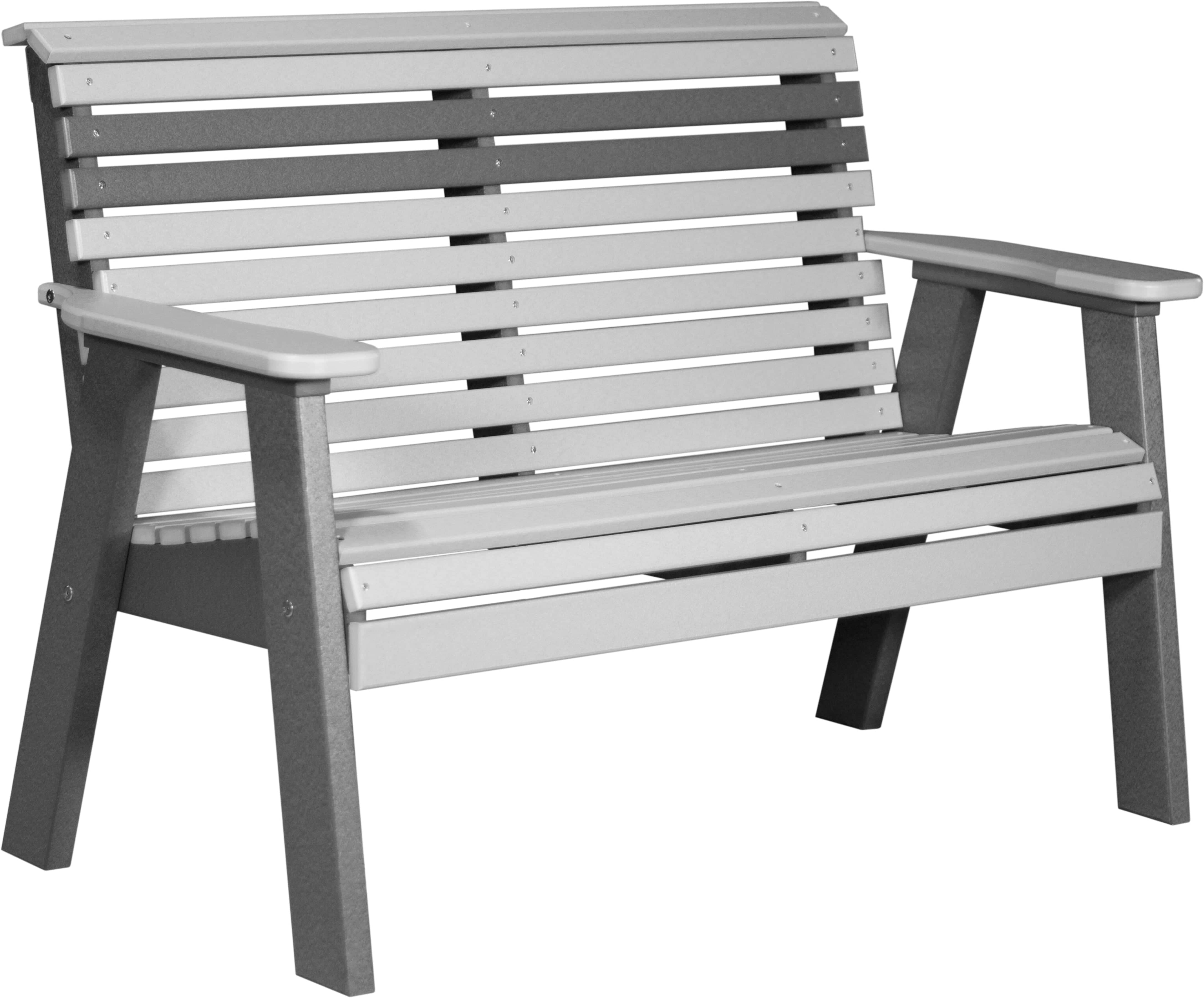 LuxCraft Poly Composite 4-Foot Rollback Outdoor Bench