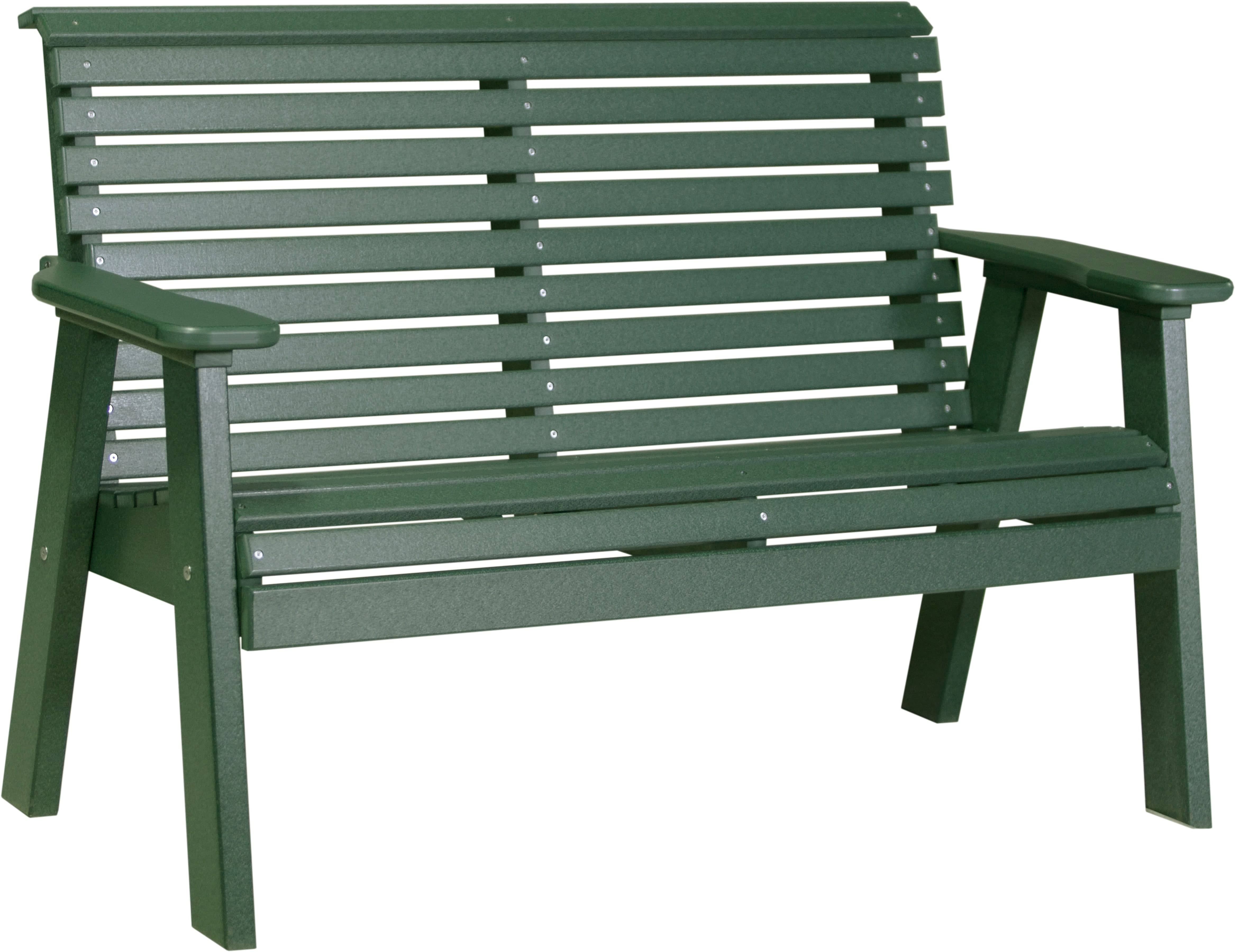LuxCraft Poly Composite 4-Foot Rollback Outdoor Bench