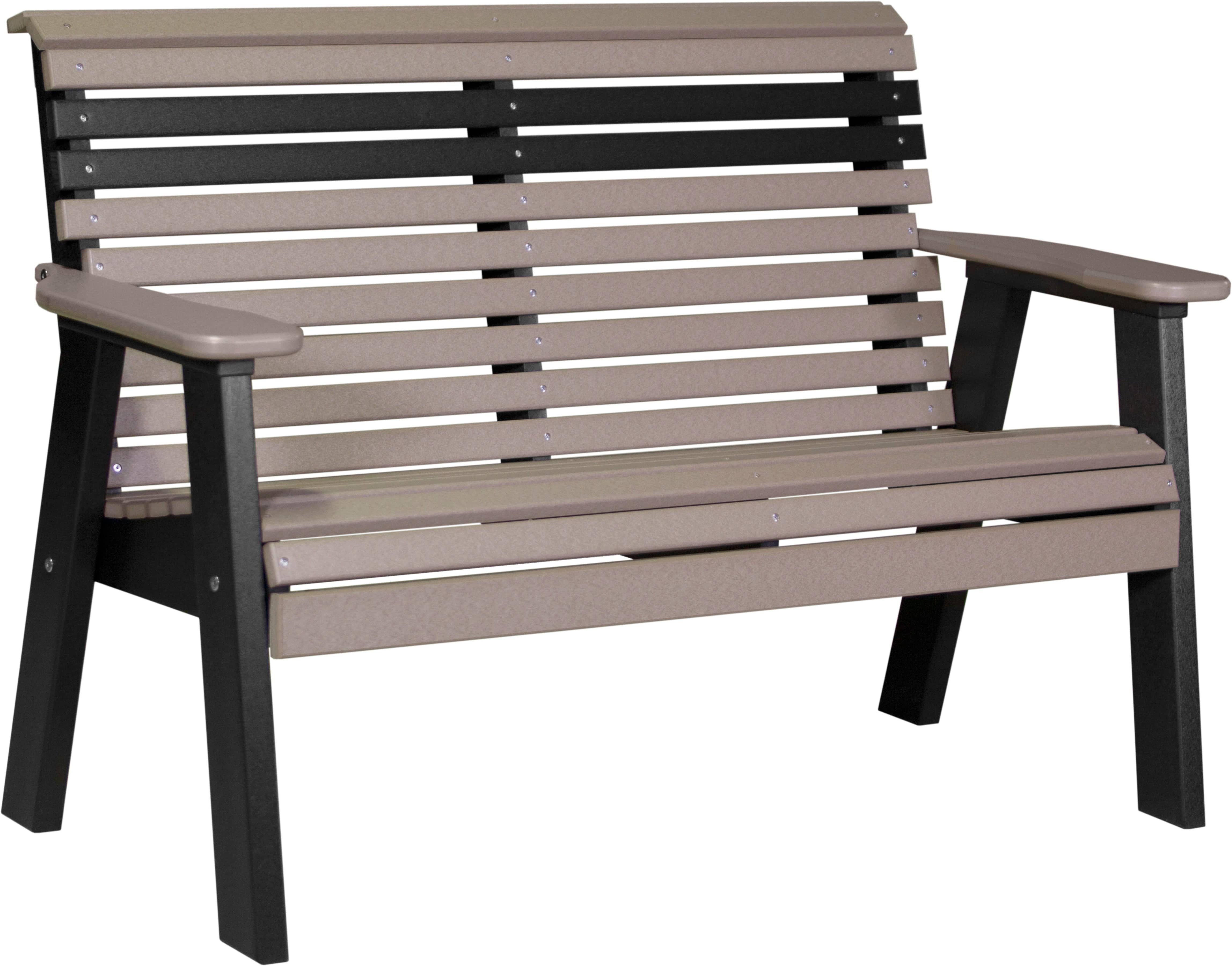 LuxCraft Poly Composite 4-Foot Rollback Outdoor Bench