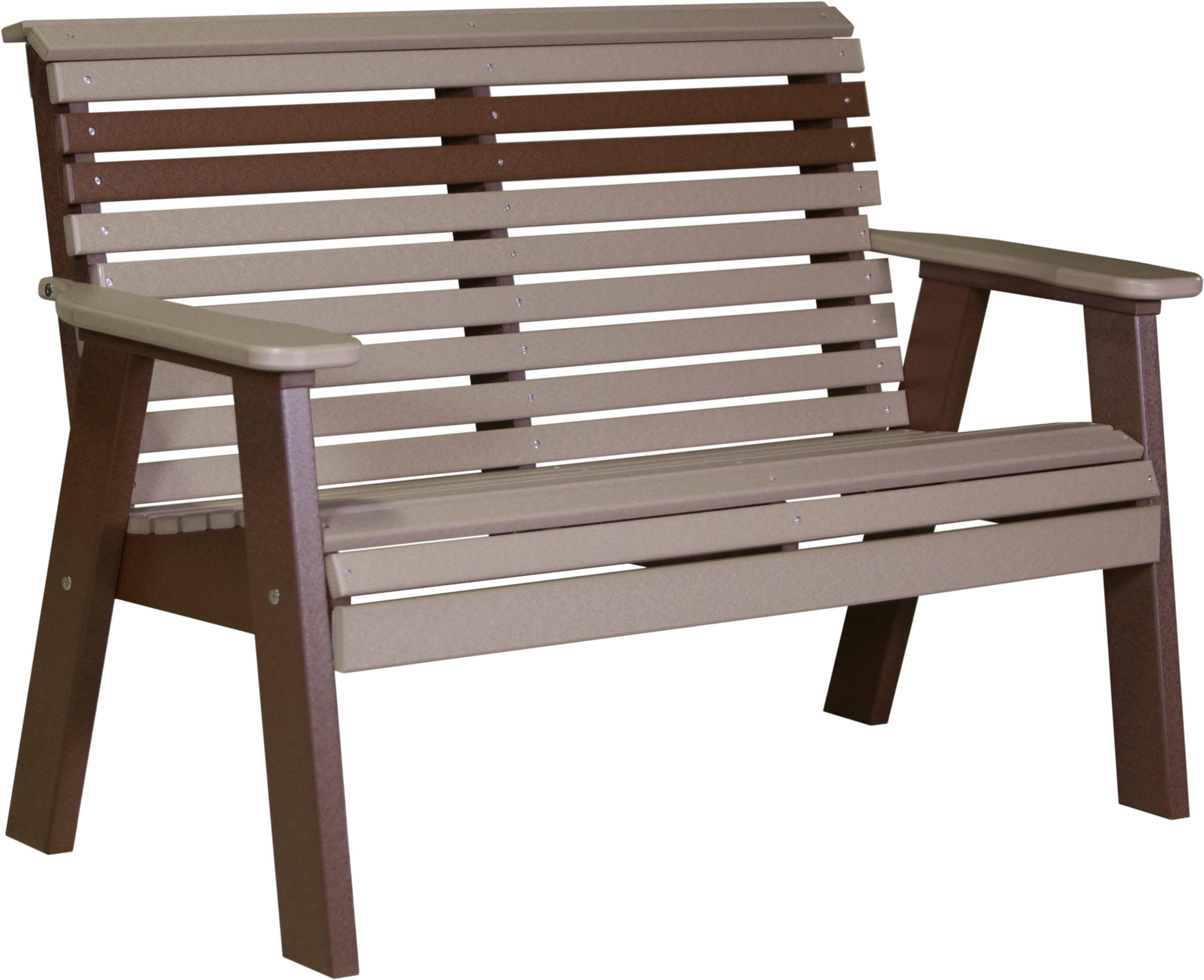 LuxCraft Poly Composite 4-Foot Rollback Outdoor Bench