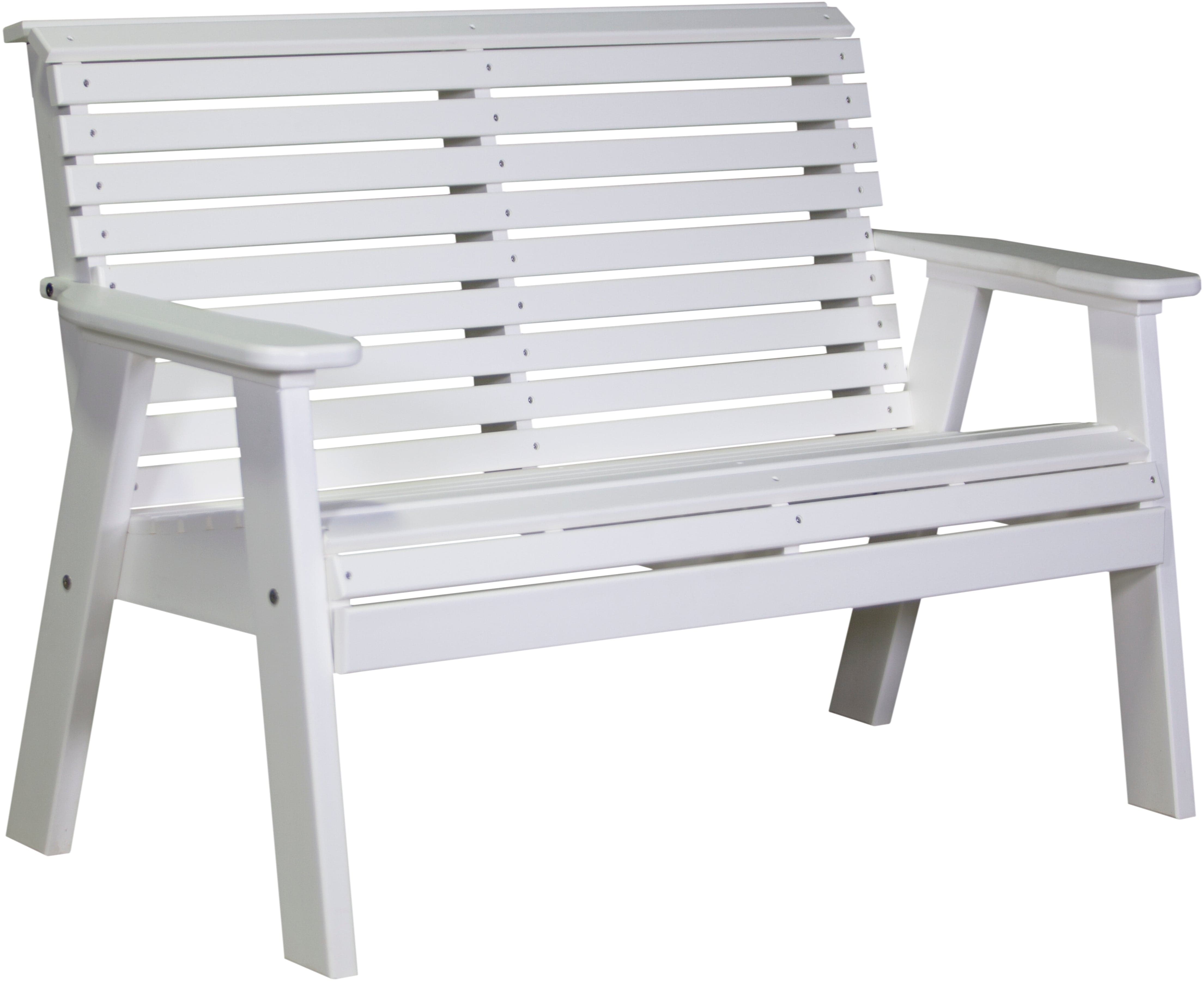 LuxCraft Poly Composite 4-Foot Rollback Outdoor Bench