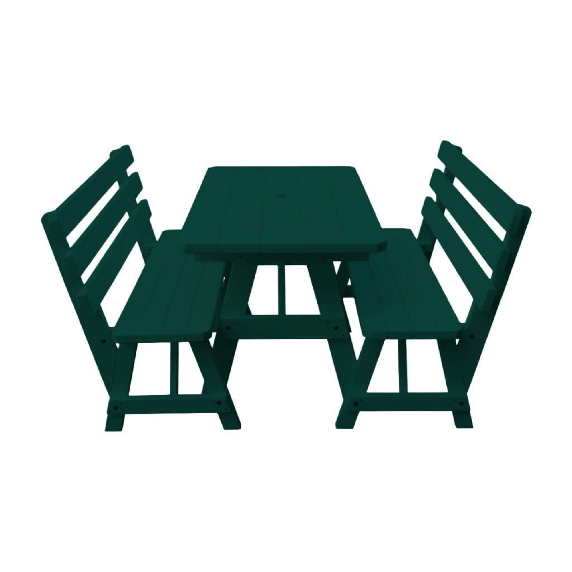 Keystone Amish Co. Wooden Outdoor Dining Set with 2 Backed Benches