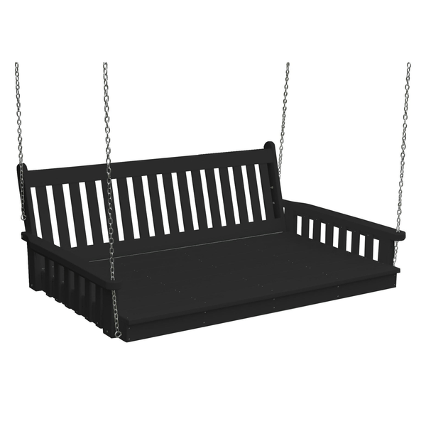 Keystone Amish Co. 5 Foot Franklin Recycled Plastic Swing Bed, Black