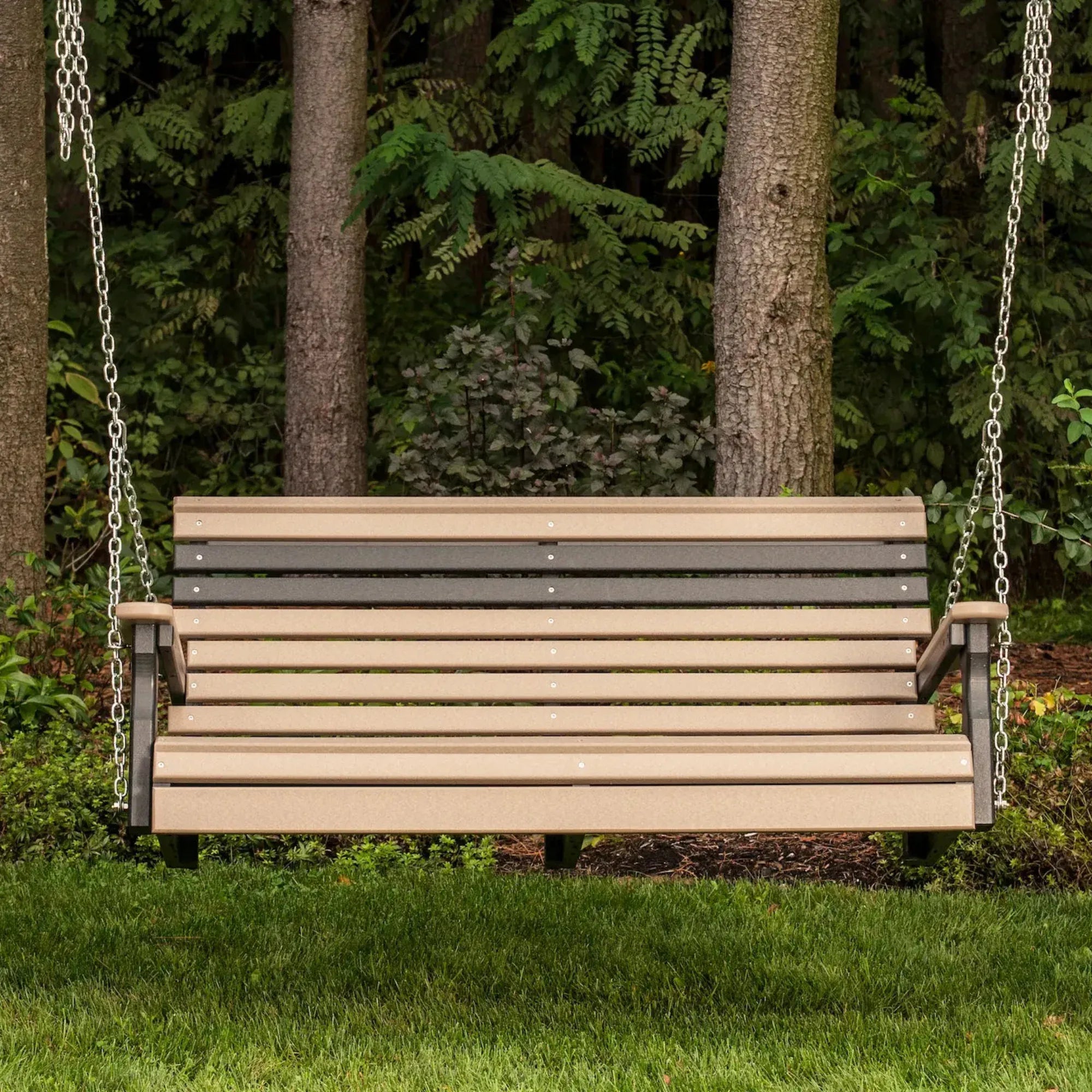 4 Foot Poly Swing in Weatherwood and Black