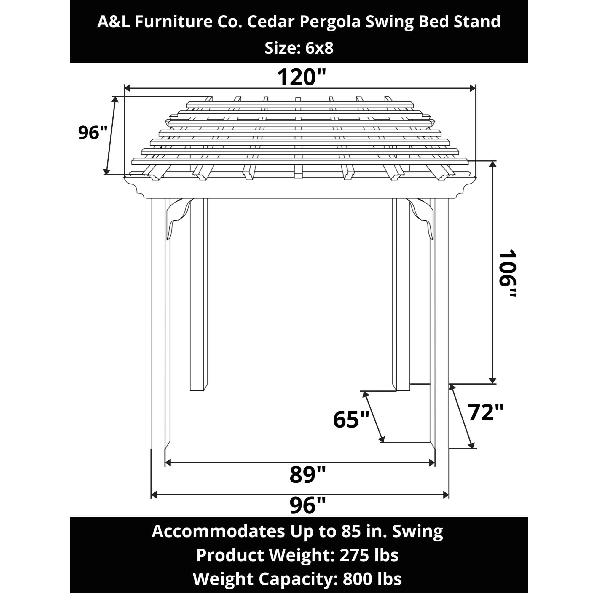 Keystone Amish Co. Cedar Pergola Swing Bed Stand