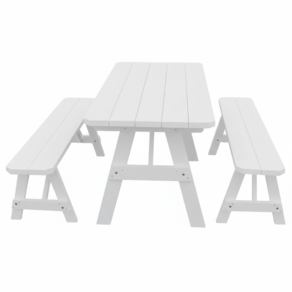 Keystone Amish Co. Pine Traditional Outdoor Dining Set with Benches
