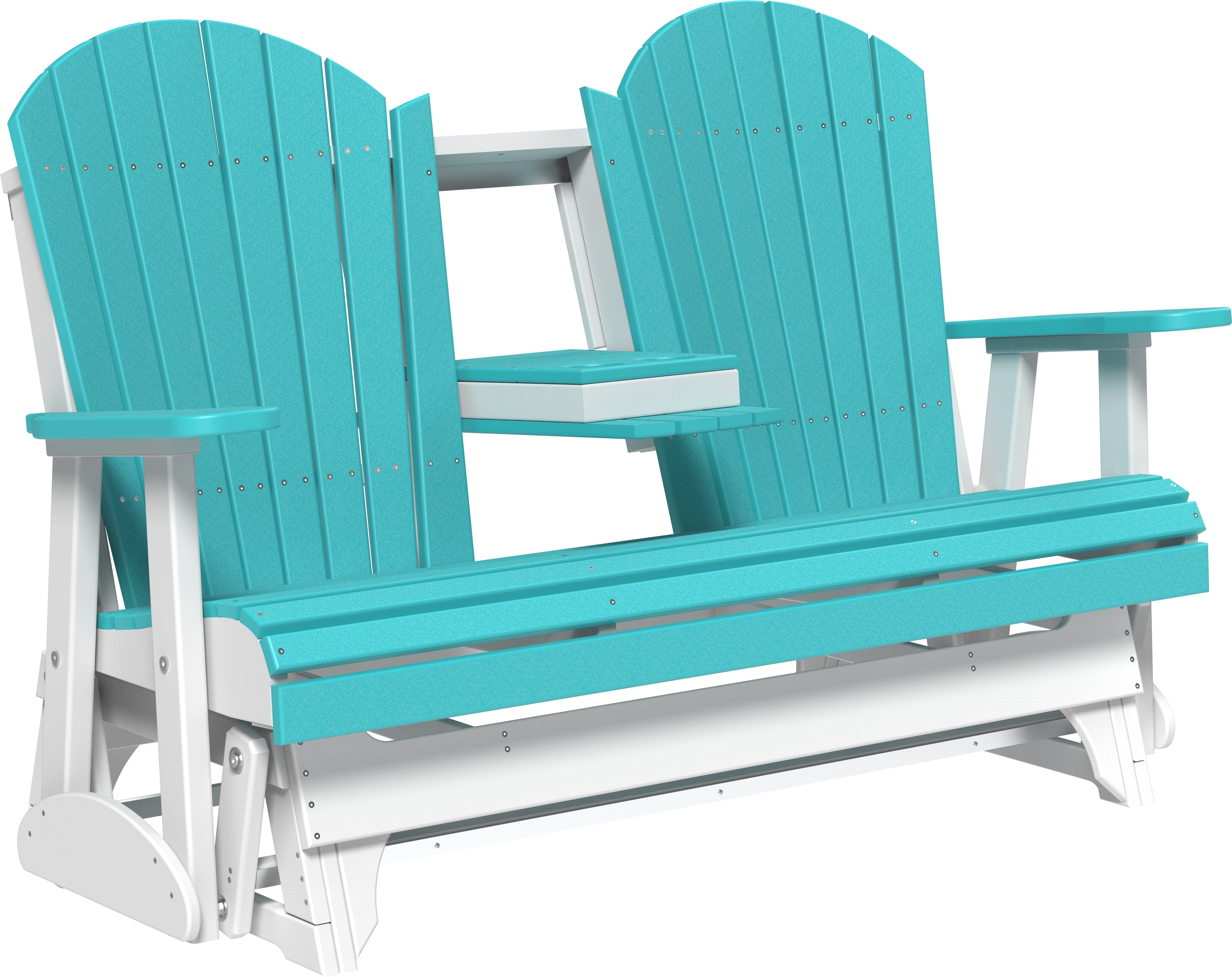 LuxCraft Adirondack Console 5-Foot Poly Composite Patio Glider