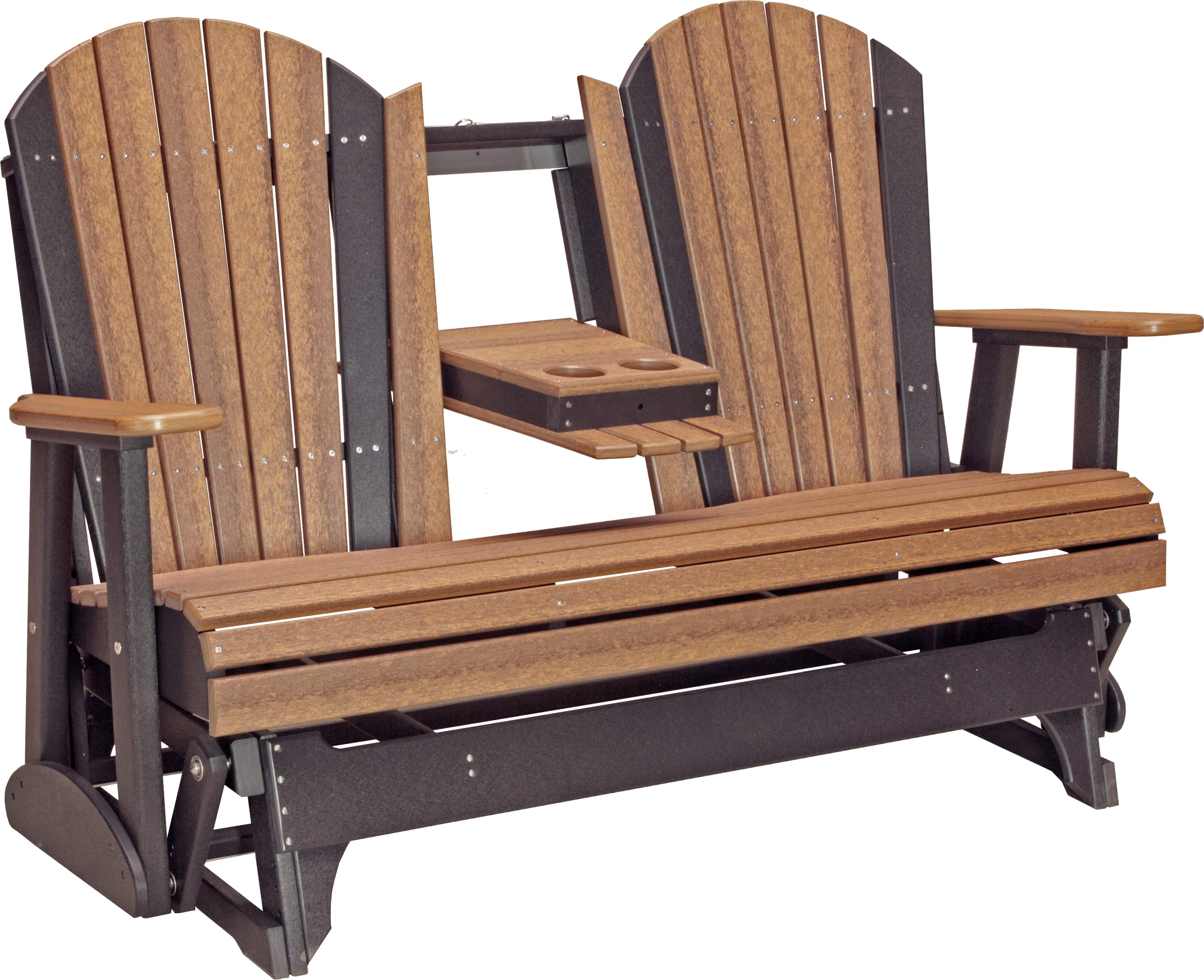 LuxCraft Adirondack Console 5-Foot Poly Composite Patio Glider