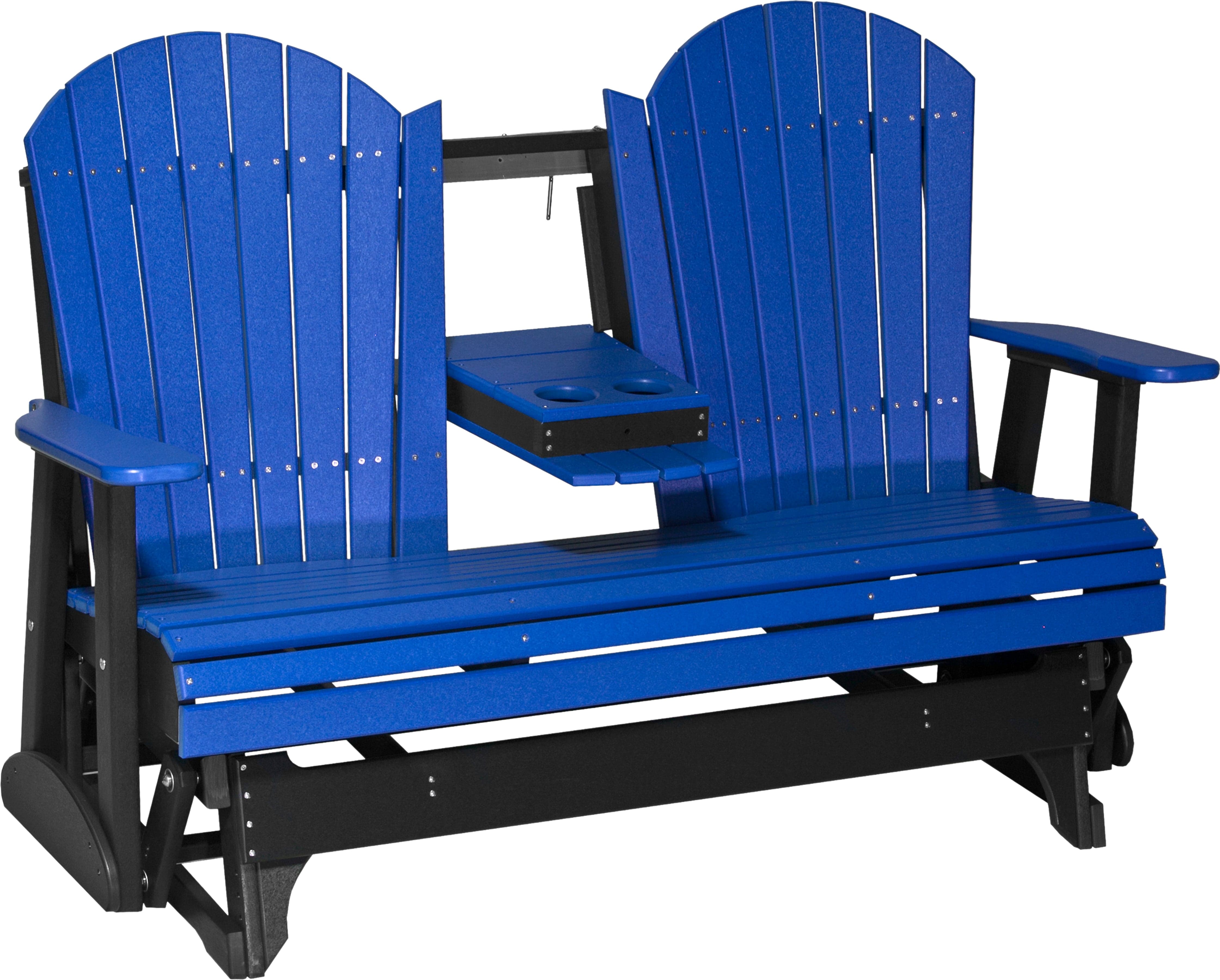 LuxCraft Adirondack Console 5-Foot Poly Composite Patio Glider