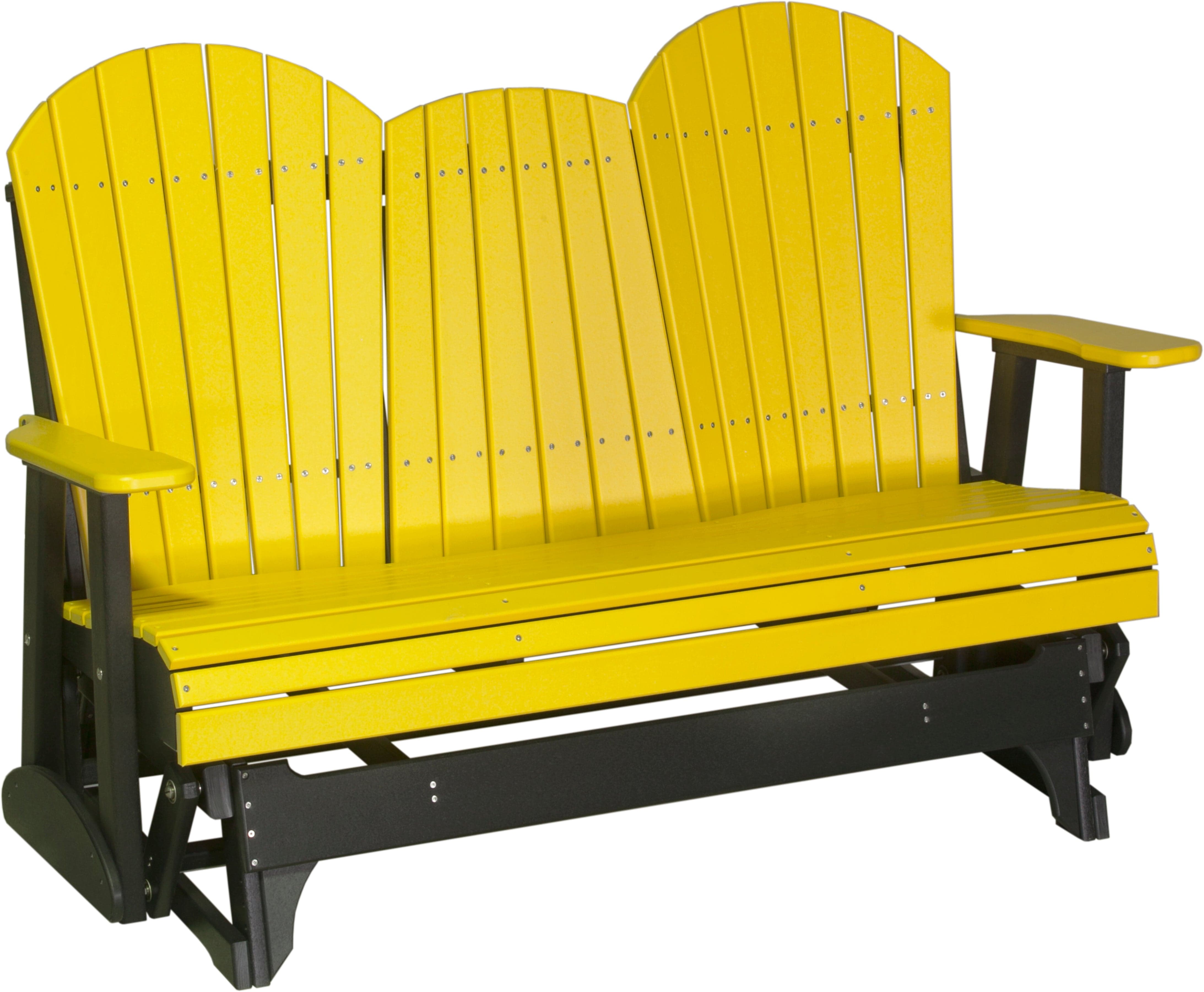 LuxCraft Adirondack Console 5-Foot Poly Composite Patio Glider