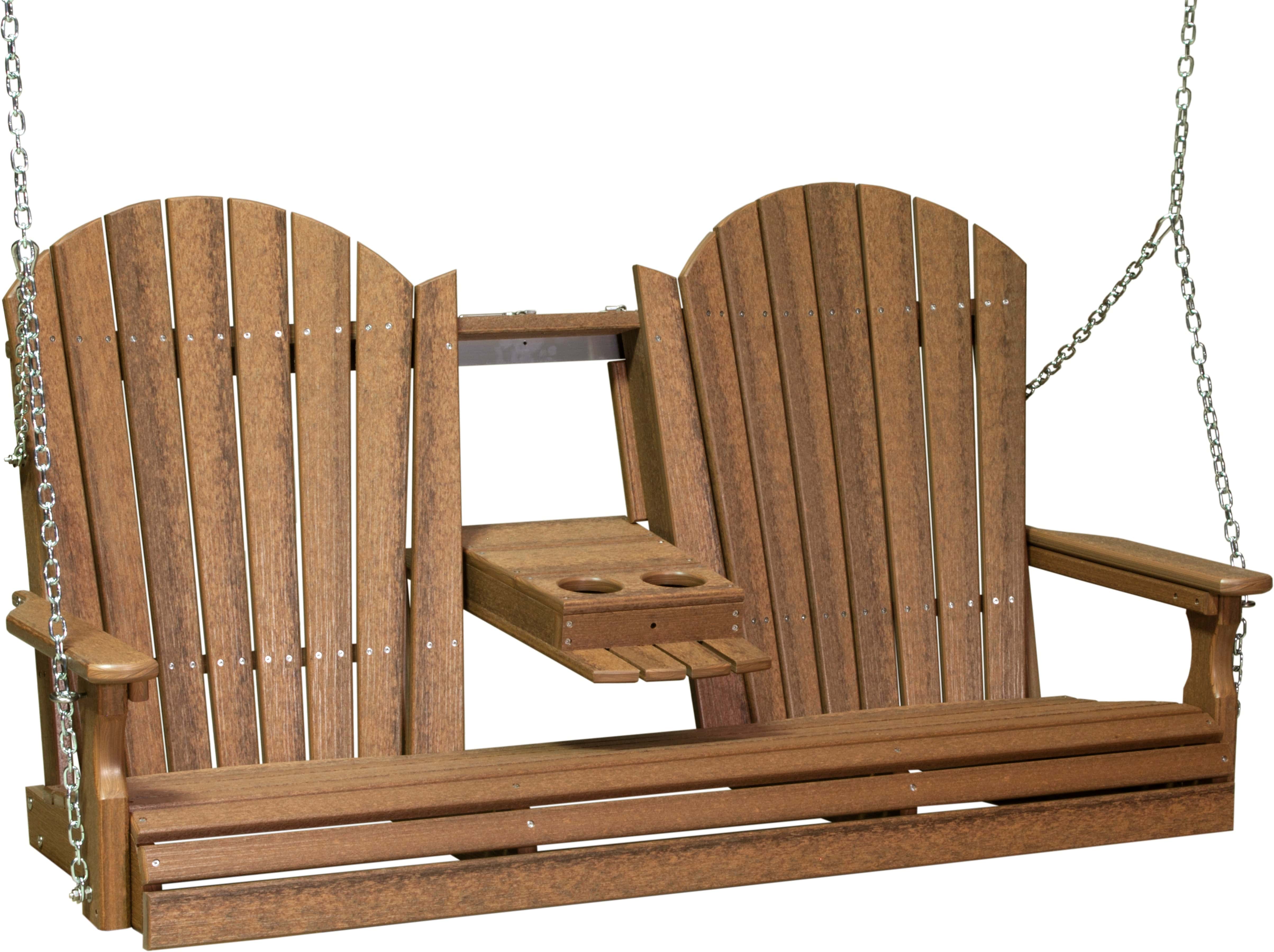 LuxCraft Adirondack 5-Foot Console Poly Composite Porch Swing