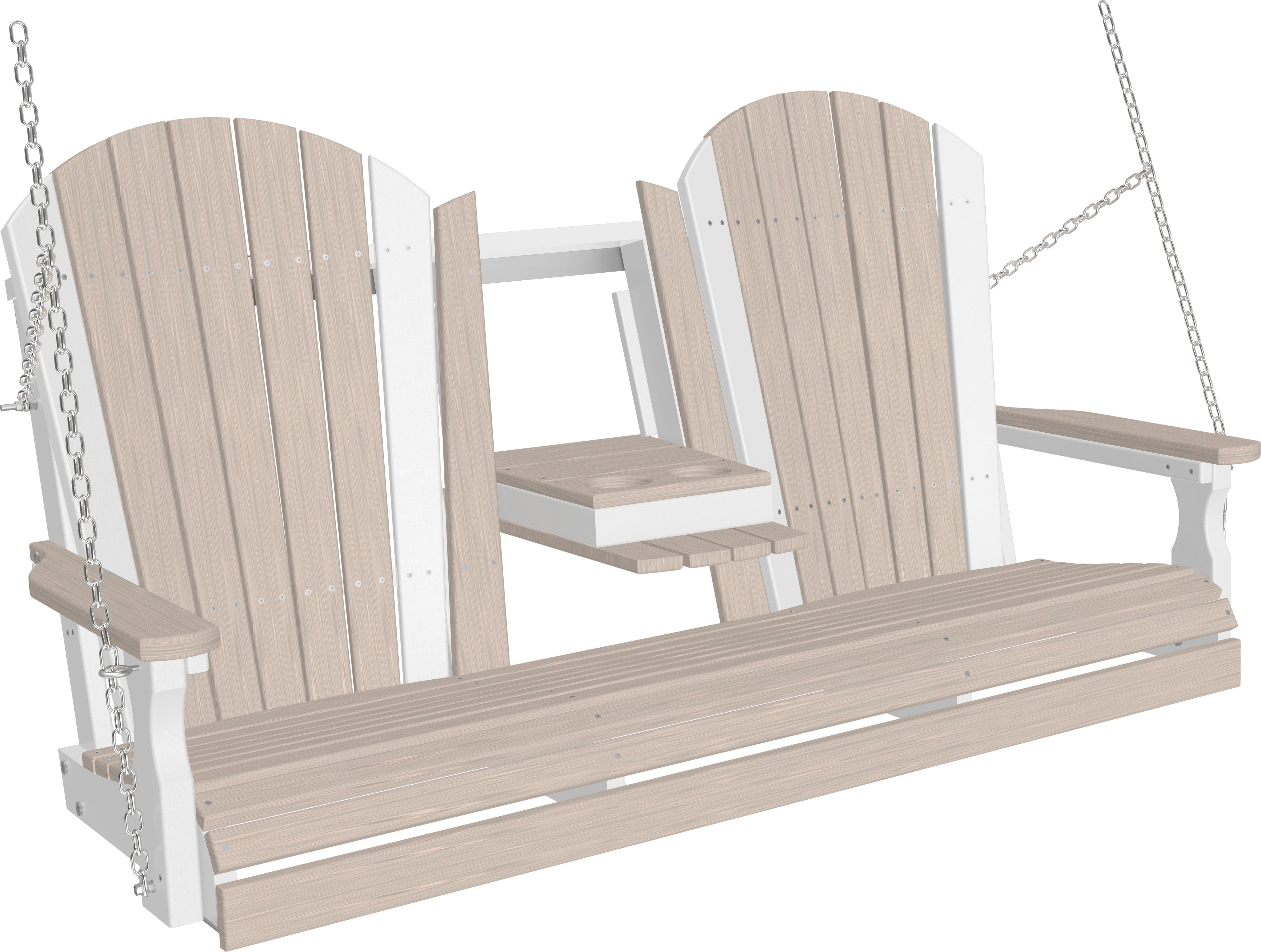LuxCraft Adirondack 5-Foot Console Poly Composite Porch Swing